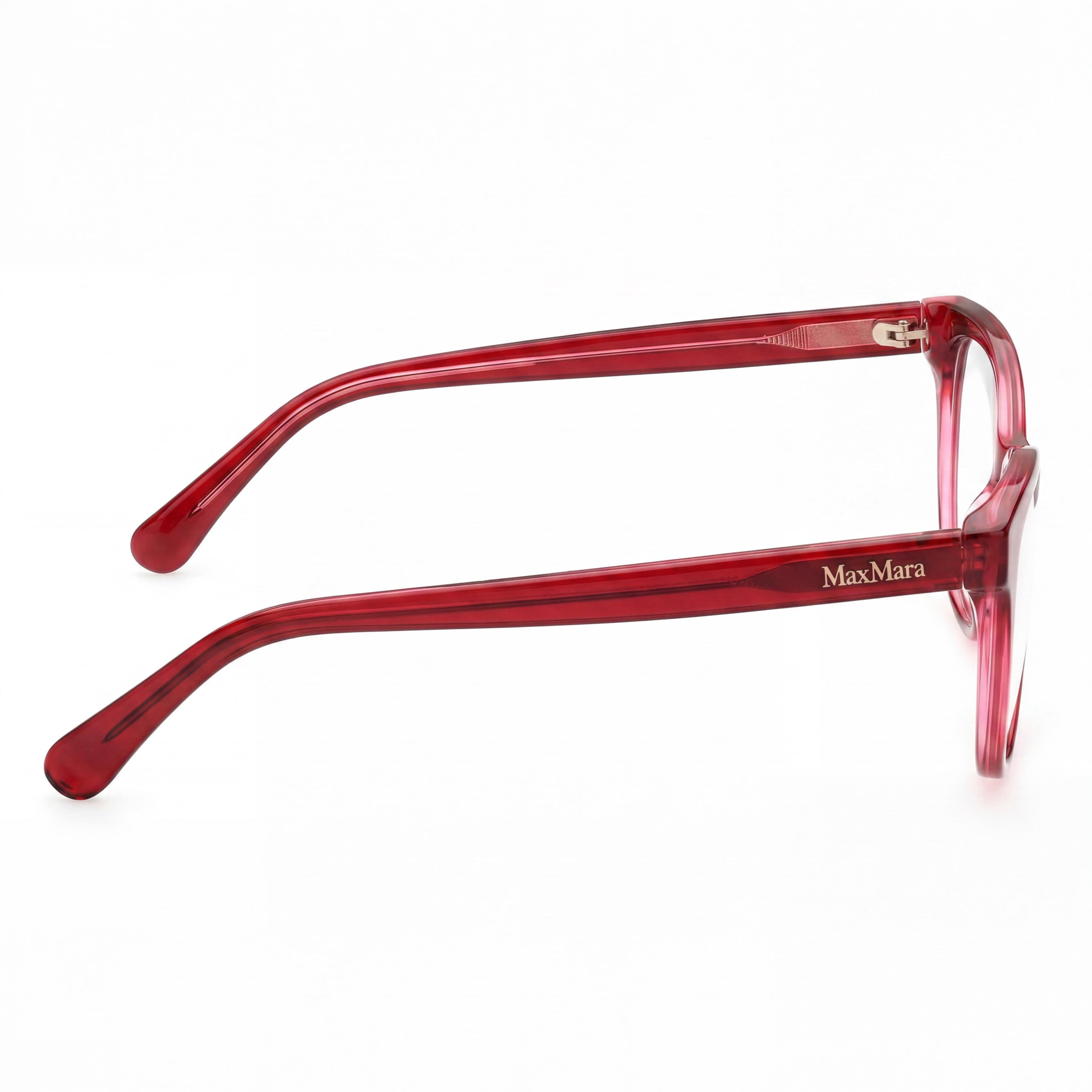 MaxMara Casual Women's Eyeglasses Frame in Shiny Red Acetate, Lens Width 54mm, Bridge 14mm, Temple 140mm, Photo 2