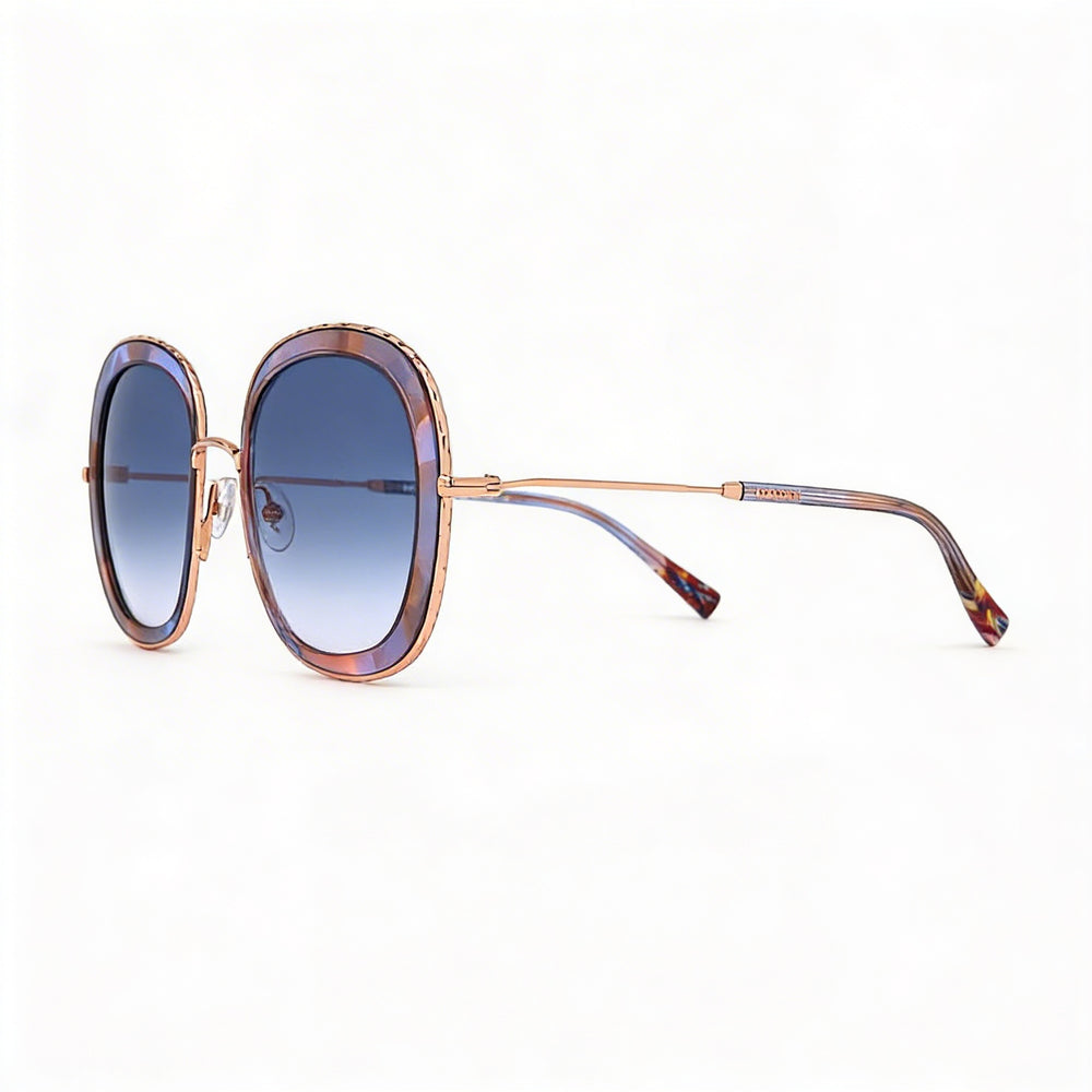 M Missoni Mis 0034/s Gafas de sol casuales para mujer Azuhvna rosadas de acero inoxidable no polarizadas de 53 mm