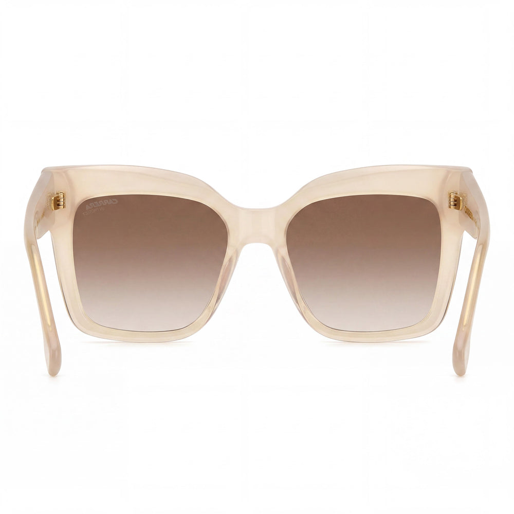 Gafas de Sol Casual para Mujer Carrera, Montura de Acetato Marfil, Lentes de Policarbonato Sombreadas Marrones, Lente de 54mm