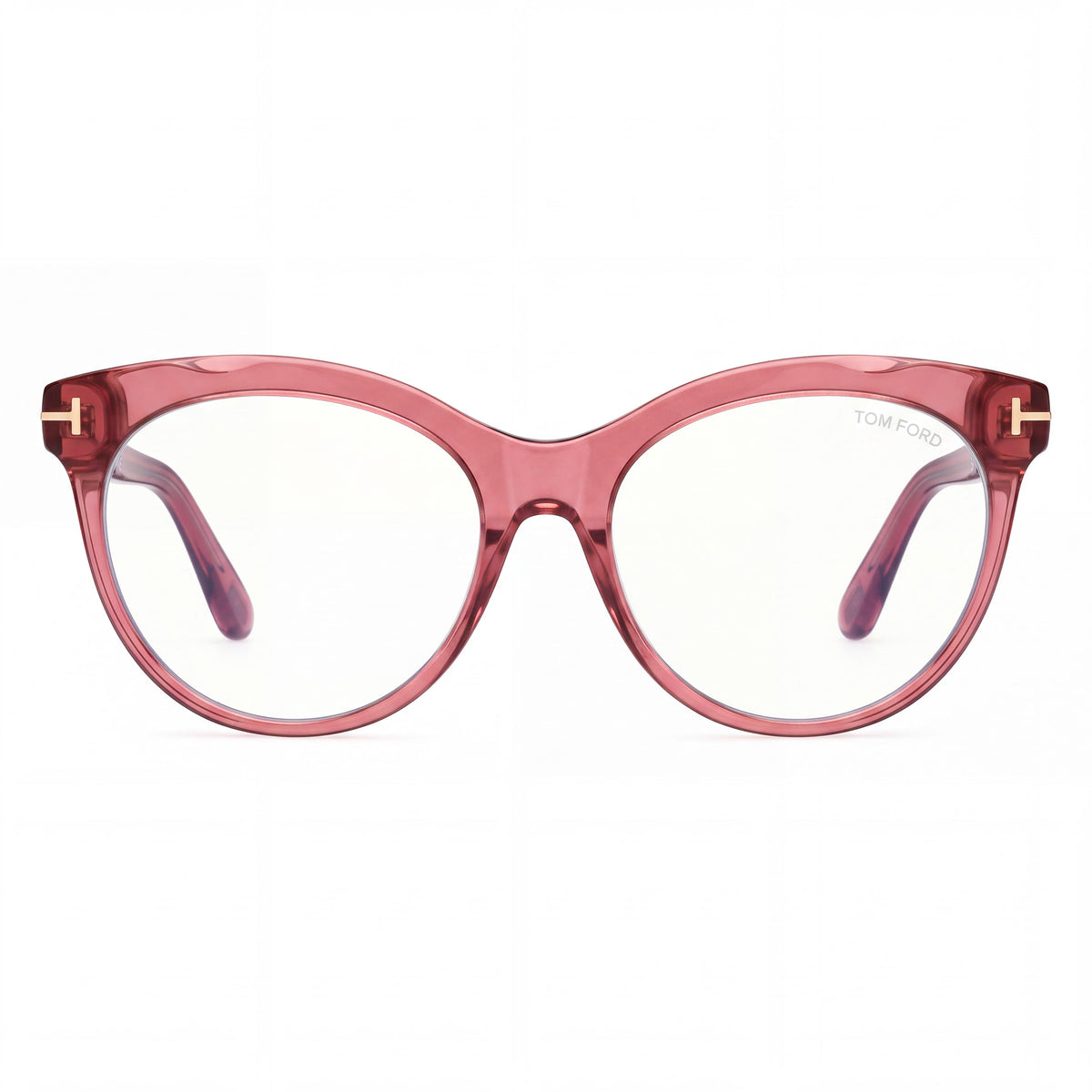 Tom Ford Modern Women's Shiny Transparent Rose Pantographed Plastic Blue-Light Block Eyeglasses 55mm, Photo 2