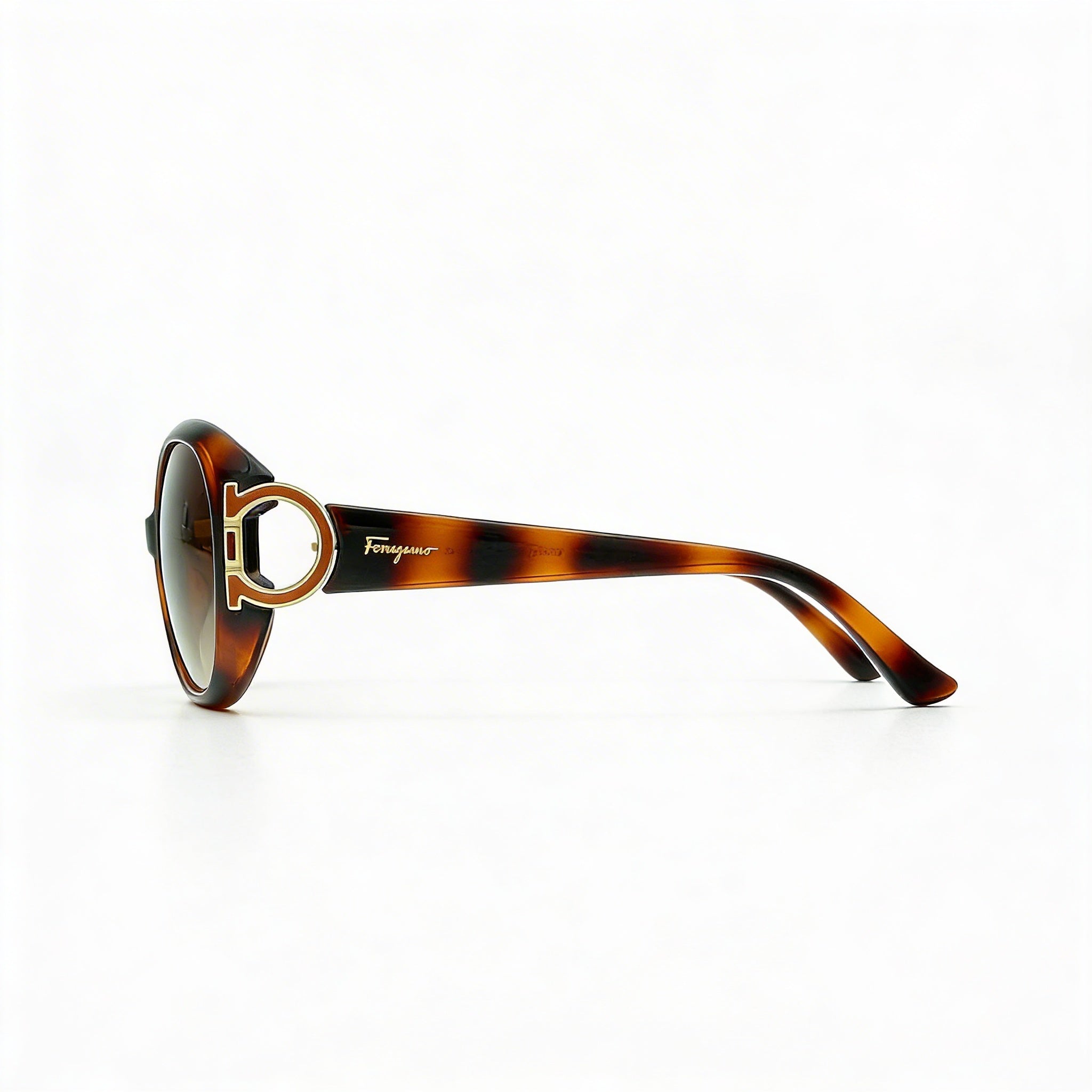 Ferragamo Women's Sf668s Brown Plastic Frame Sunglasses with Brown Gradient UV Protected Lenses 57mm, Photo 3