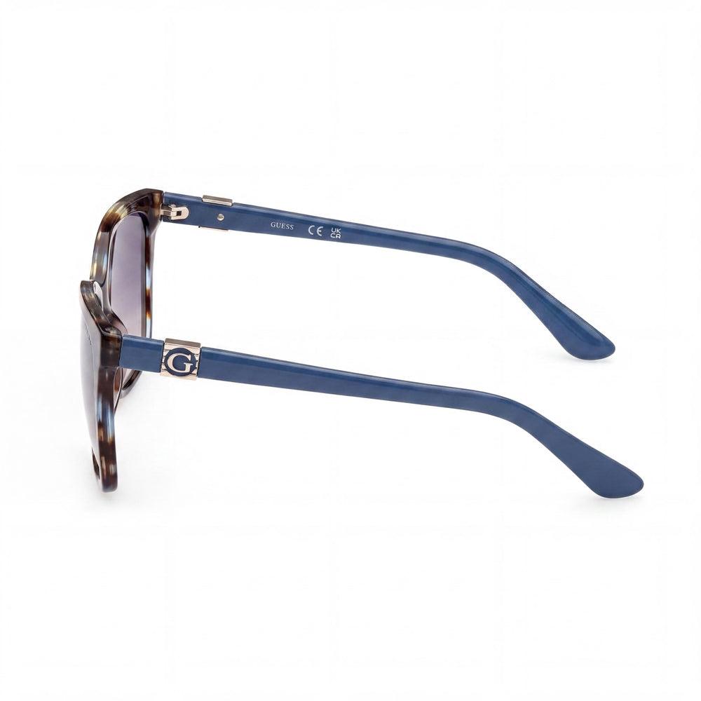 GUESS Gafas de sol de policarbonato azul degradado ahumado 100 % de protección UV para mujer 57 mm