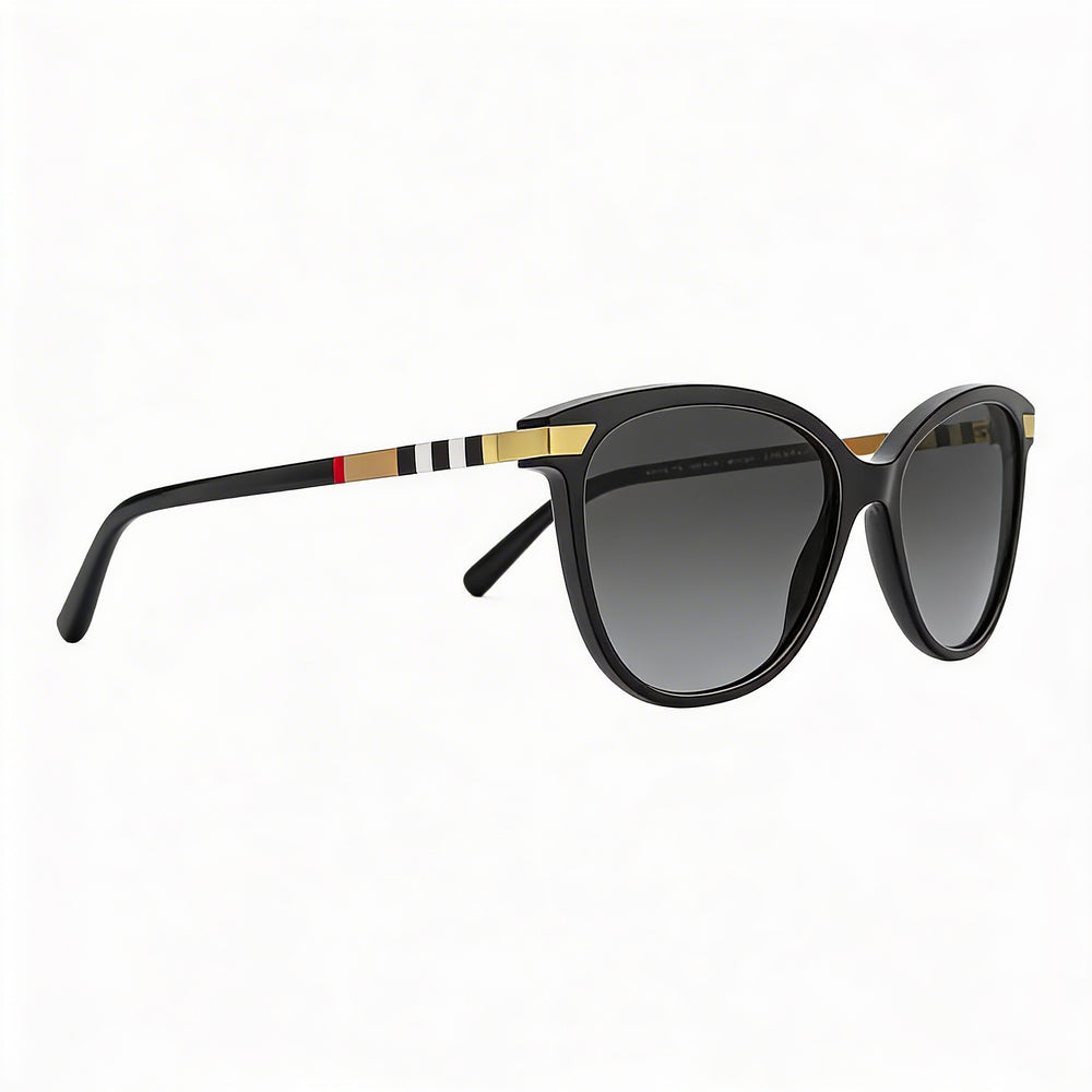 Burberry 0BE4216 Women's Black Plastic Cat Eye Grey Gradient UV Protected Lenses 57mm