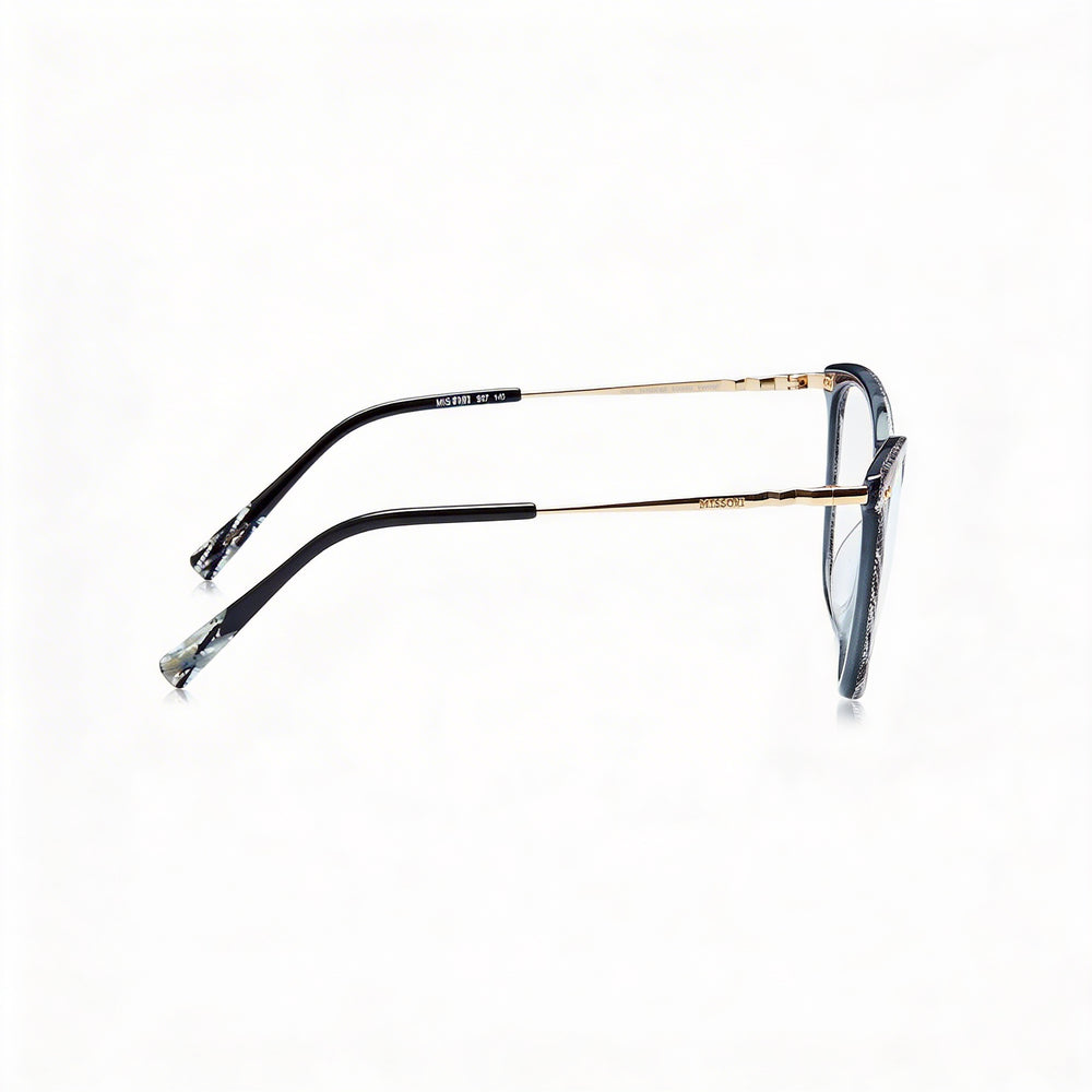 Gafas Missoni Modern de acetato para mujer, no polarizadas, con montura blanca y negra, 53 mm