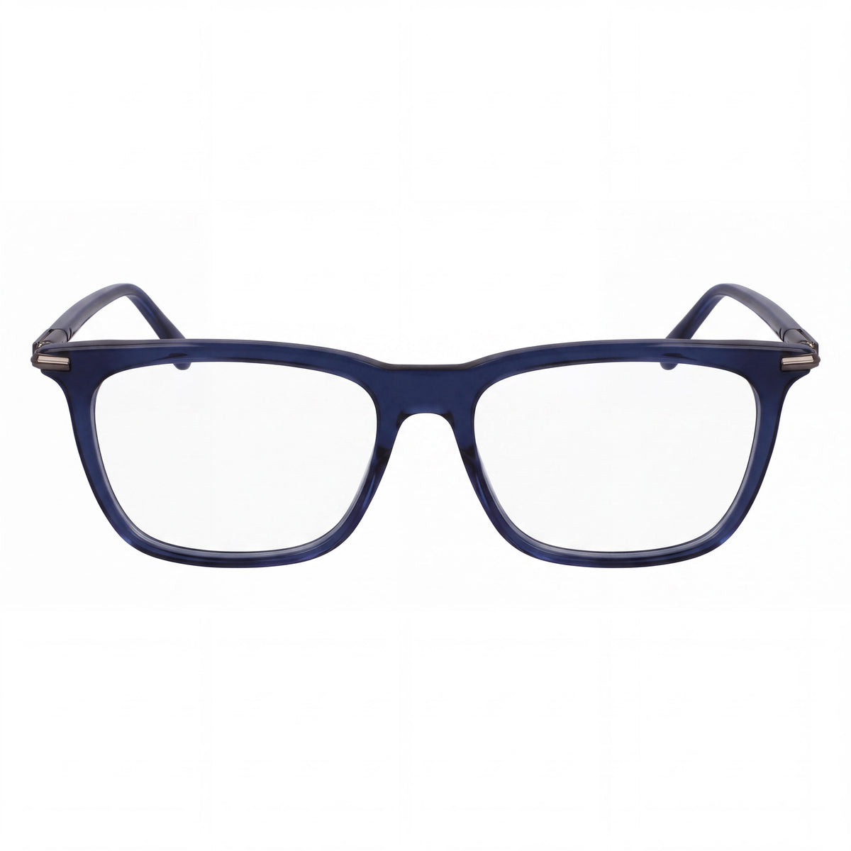 Gafas de sol de acetato informales para hombre Ferragamo no polarizadas con montura azul transparente y lentes transparentes 53-17-145, Photo 2