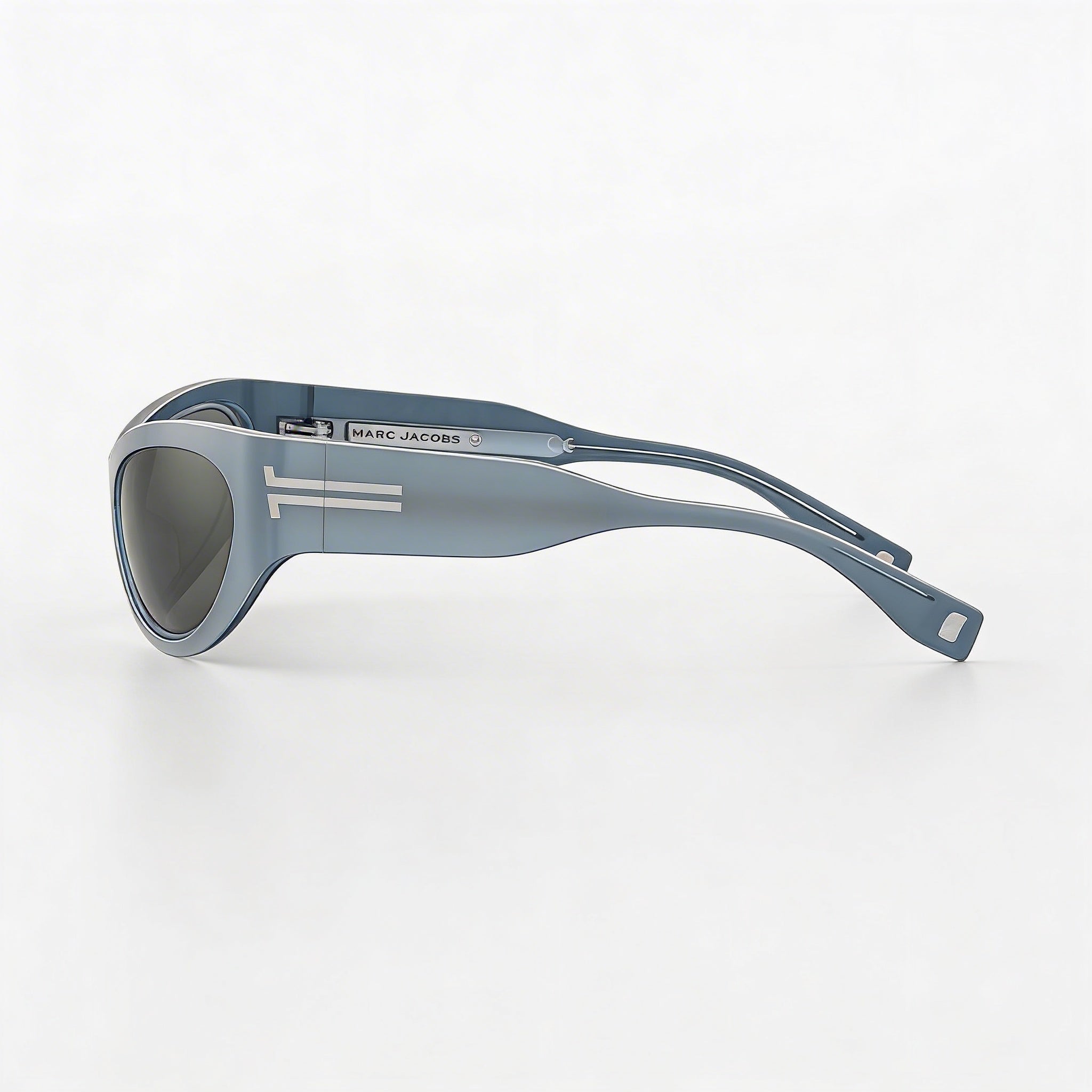 Marc Jacobs Men's Icon (Jar) Silver Grey Acetate Sunglasses with Silver UV Protected Lenses 61mm, Photo 3