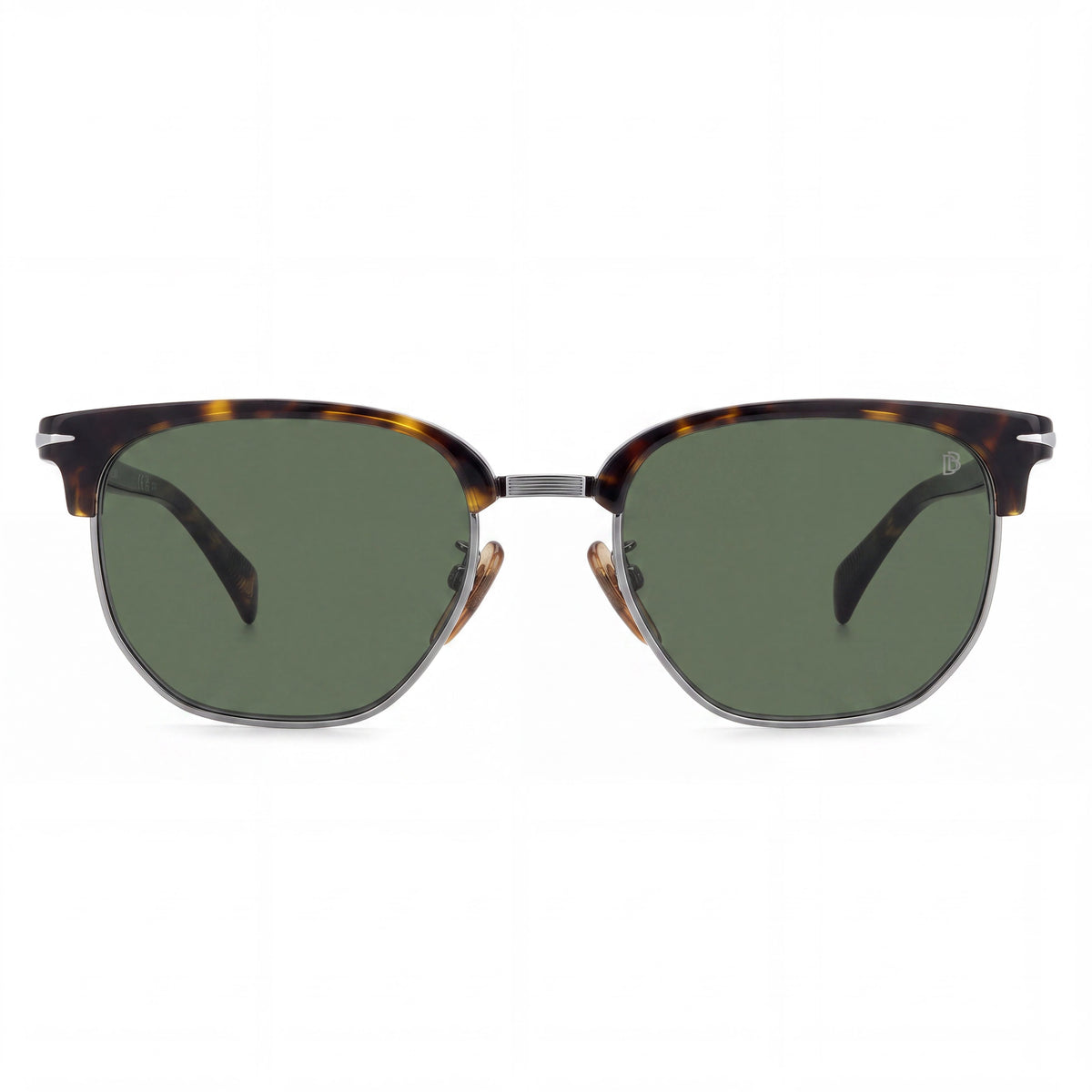 Beckham Classic Men's Havana Ruthenium Metal Non-Polarized Sunglasses, Green Lens 54, Photo 2