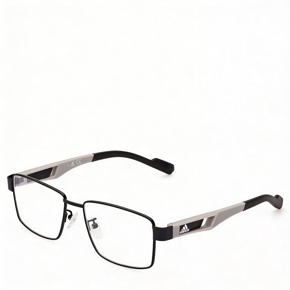 Gafas casuales adidas para hombre con marco de metal negro y lentes de policarbonato transparente de 54 mm de ancho.