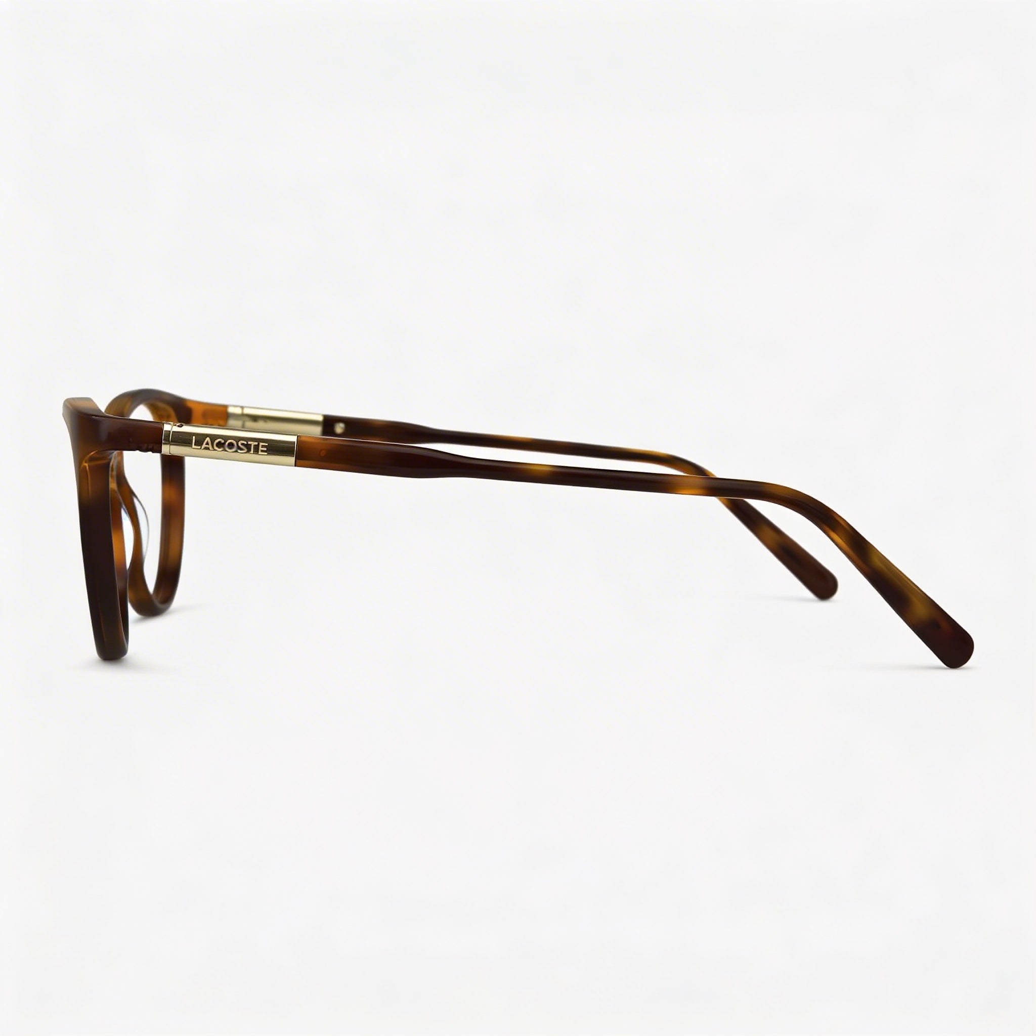 Montura de gafas Lacoste Modern para hombre, fabricada en acetato color Habana, con lente de 54 mm de ancho., Photo 2