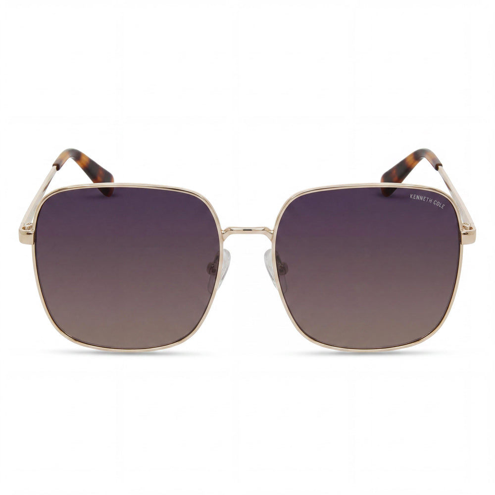 Gafas de sol Kenneth Cole New York KC6032W para mujer, montura metálica dorada, azul degradado, no polarizadas, 60 mm