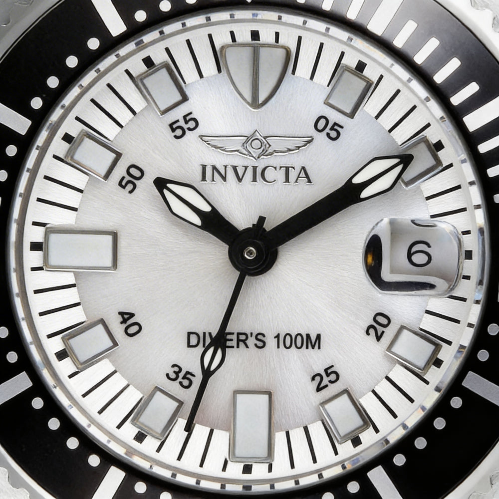 Invicta Pro Diver 2958 Unisex Stainless Steel 30mm White Mother of Pearl Luminous Quartz Watch 100M WR