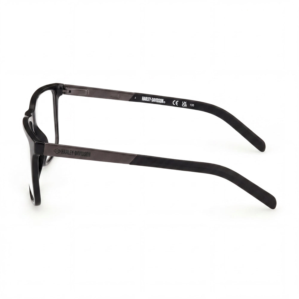 Harley-Davidson Unisex Black Acetate Optical Eyeglasses Frames with Clear Demo Lenses, Prescription Ready