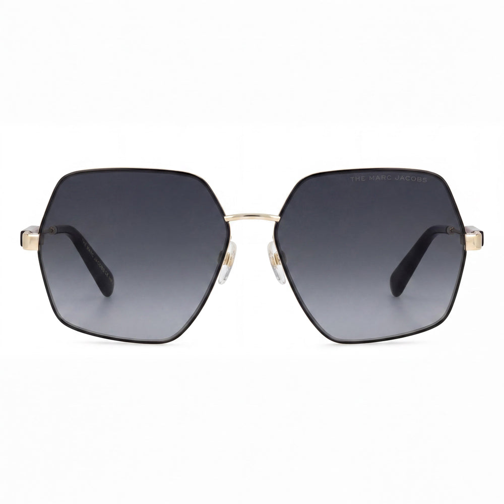 Gafas de sol Marc Jacobs casual para mujer, amarillas y grises, armazón de acero inoxidable, lente gris oscuro degradado de 59 mm con protección UV