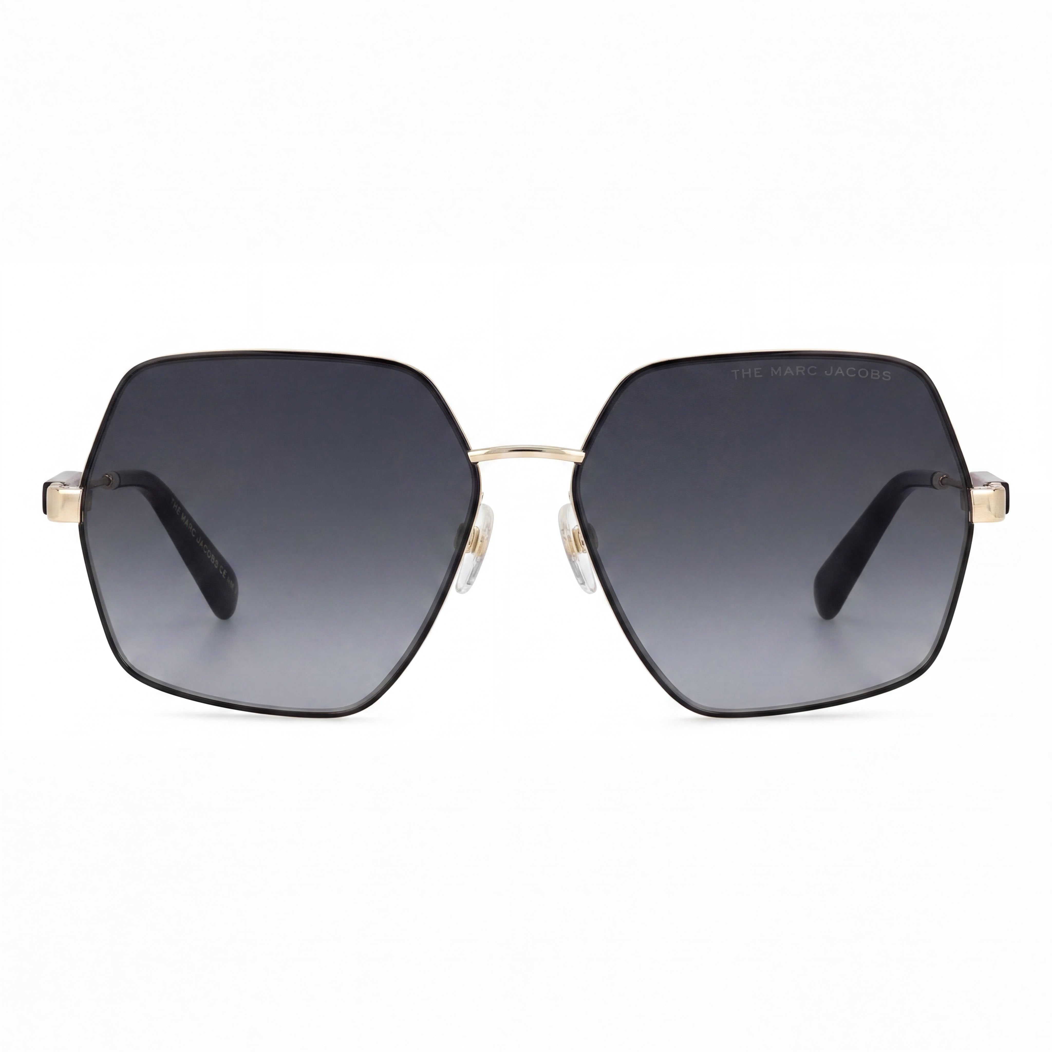 Gafas de sol Marc Jacobs casual para mujer, amarillas y grises, armazón de acero inoxidable, lente gris oscuro degradado de 59 mm con protección UV, Photo 2