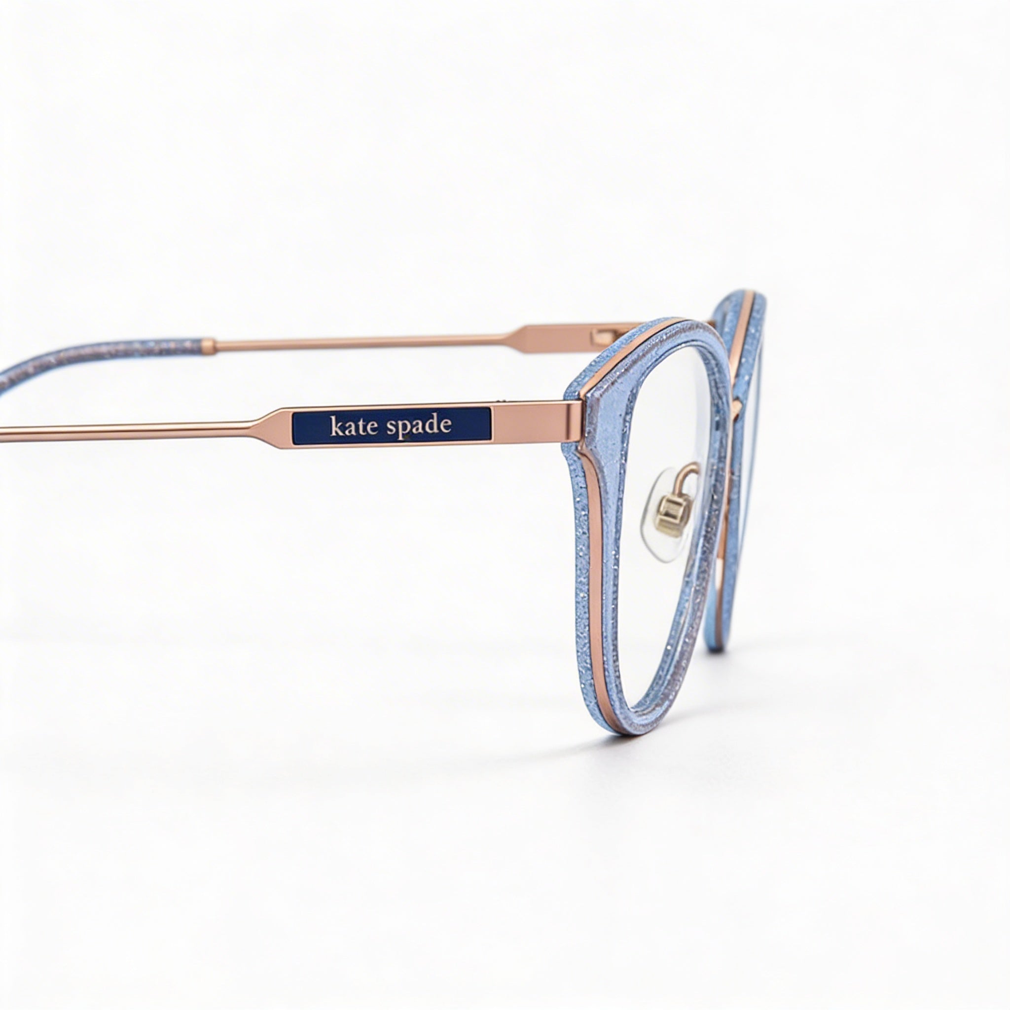 kate spade new york Gafas de sol clásicas para mujer, montura de metal con purpurina azul, tamaño 52-17-140, Photo 3