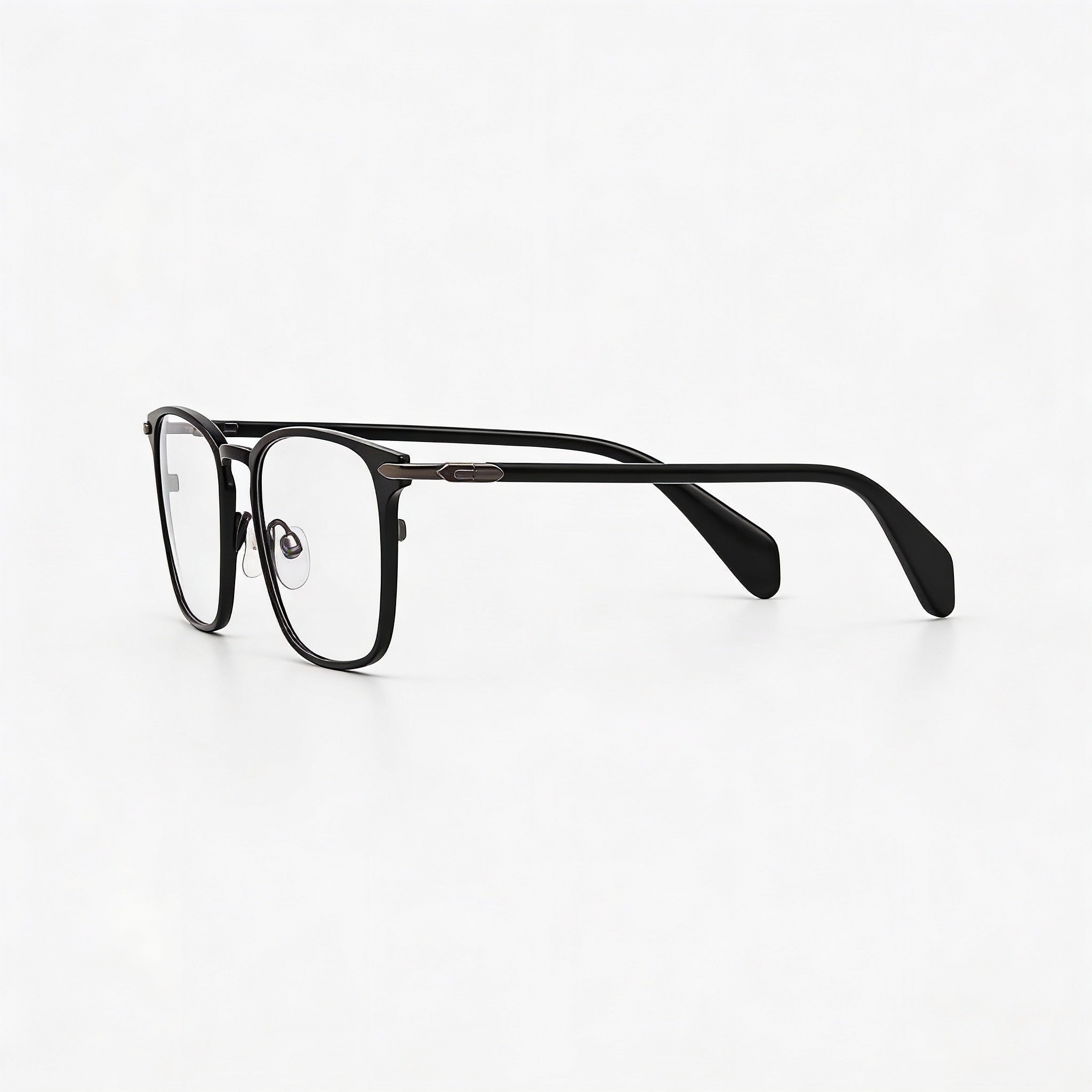 rag & bone Rnb 7015 Men's Matte Black Titanium Optical Eyeglasses with Clear Lenses, Lens Width 51mm, Photo 2