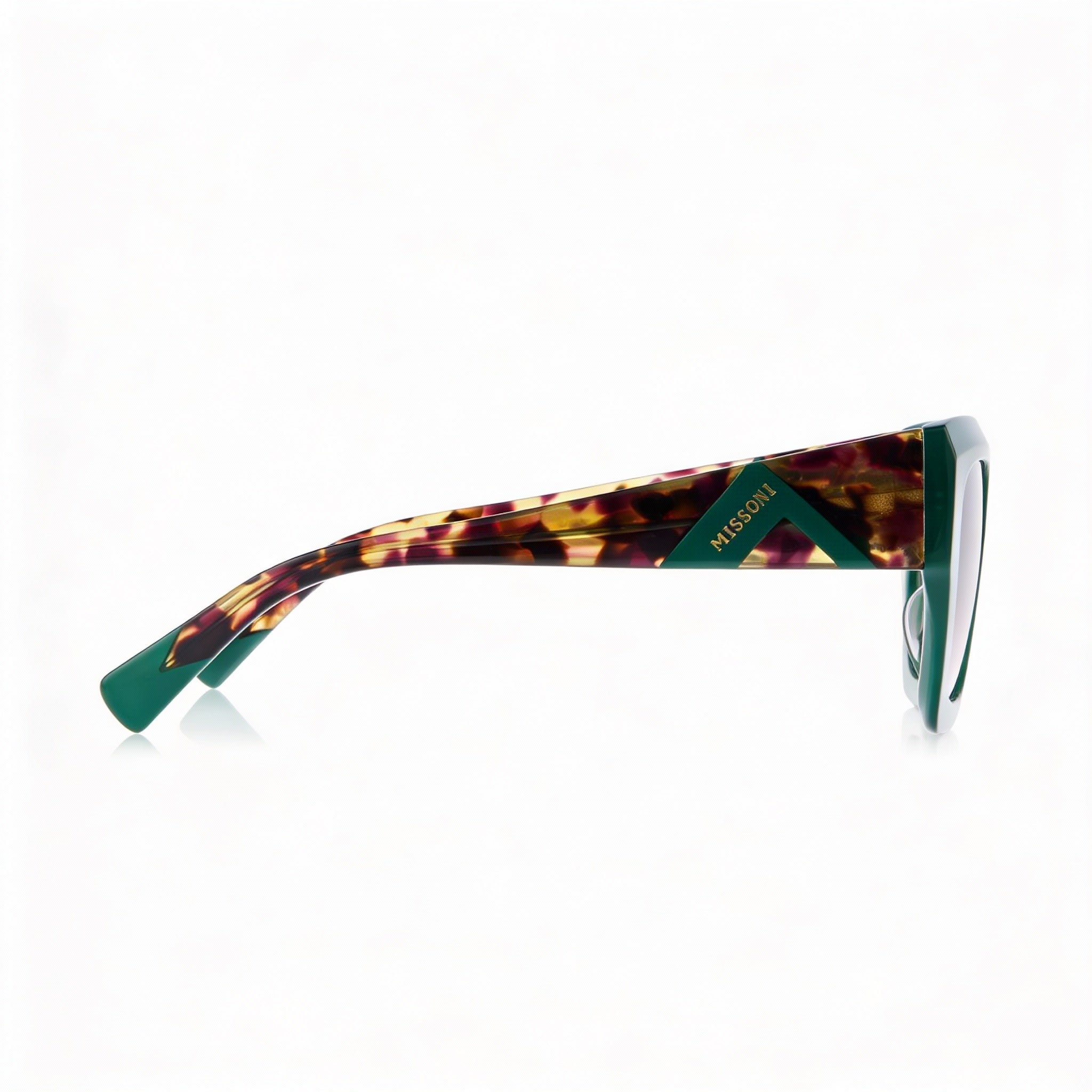 M Missoni Modern Women's Acetate Full Rim Flat Top UV Protected Sunglasses with Plastic Lenses Green Havana 52mm, Photo 2
