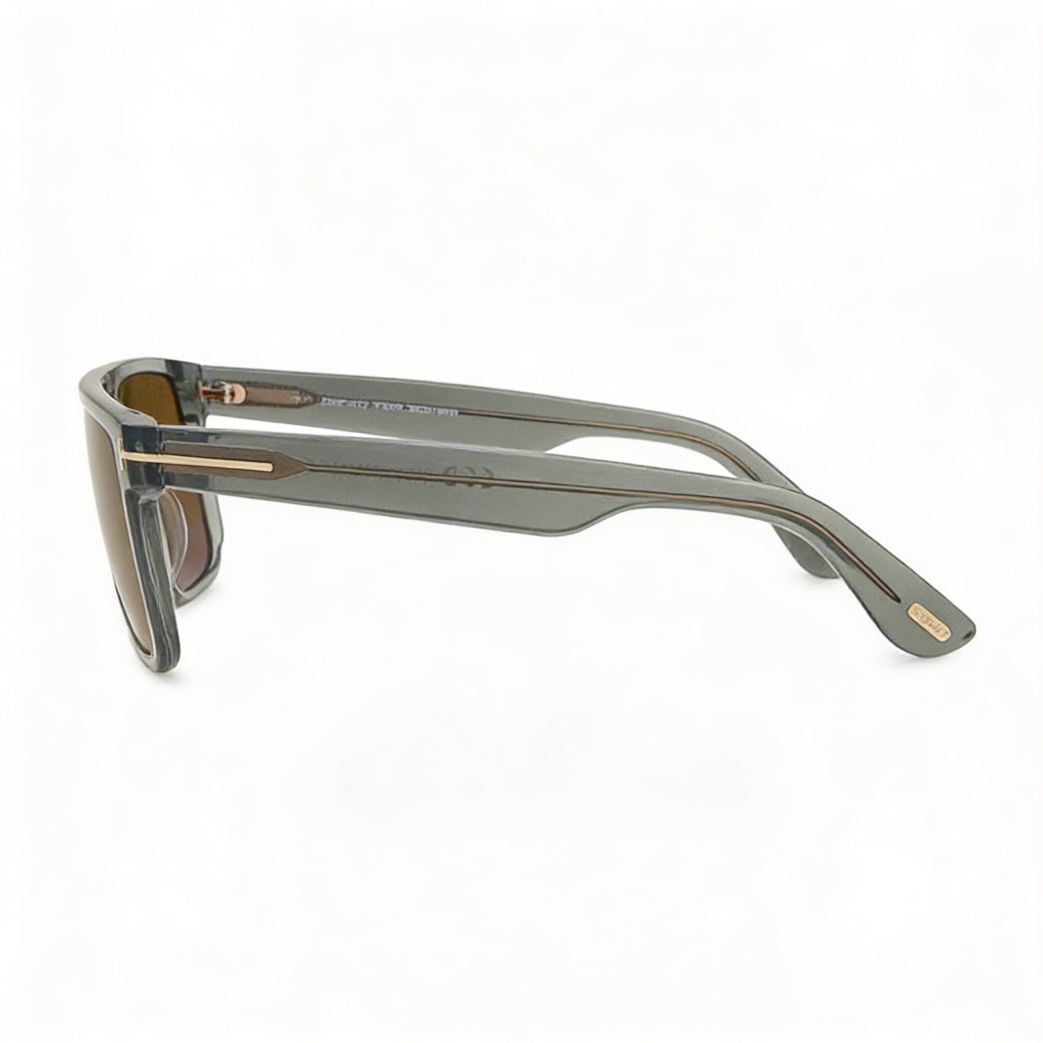 Gafas de sol Tom Ford FT0999 PHILIPPE-02 unisex con montura de plástico pantografiado gris transparente y lentes marrones sin polarizar con protección UV de 58 mm, Photo 3