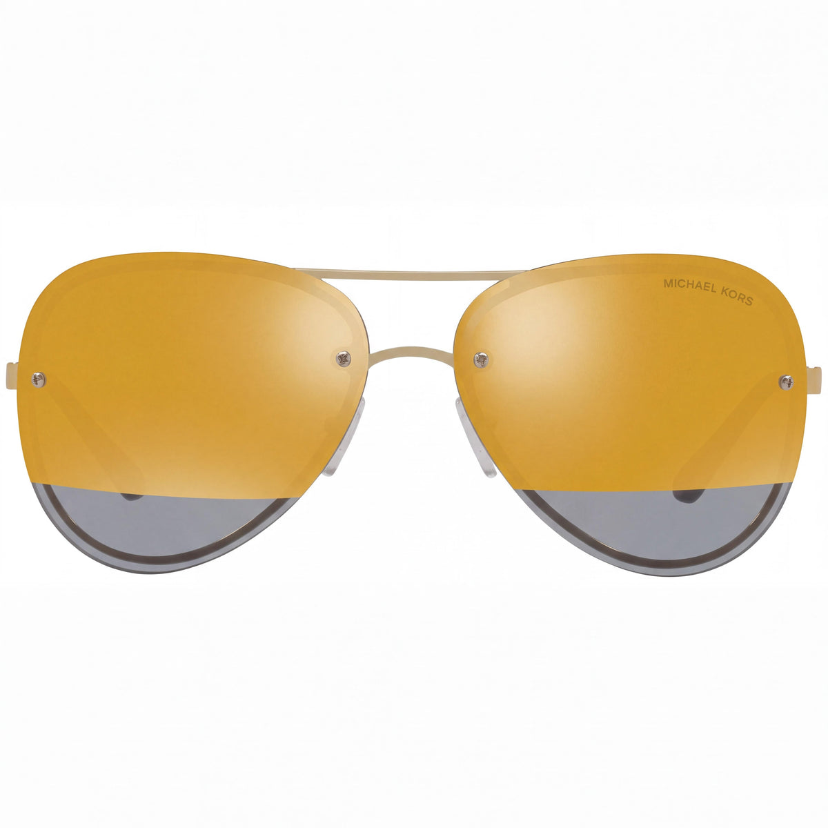 Michael Kors La Jolla 11681z Women's Pale Gold-tone Metal Aviator Gradient Block Gold Mirror UV Protection Sunglasses 59mm, Photo 2