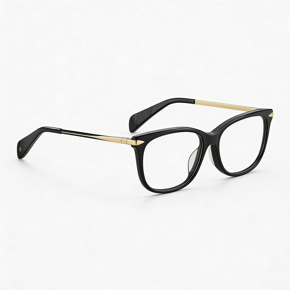 Gafas de sol rectangulares con montura completa de metal dorado para mujer de Rag &amp; Bone Rnb 3006 con lentes transparentes sin policarbonato, talla 54-16