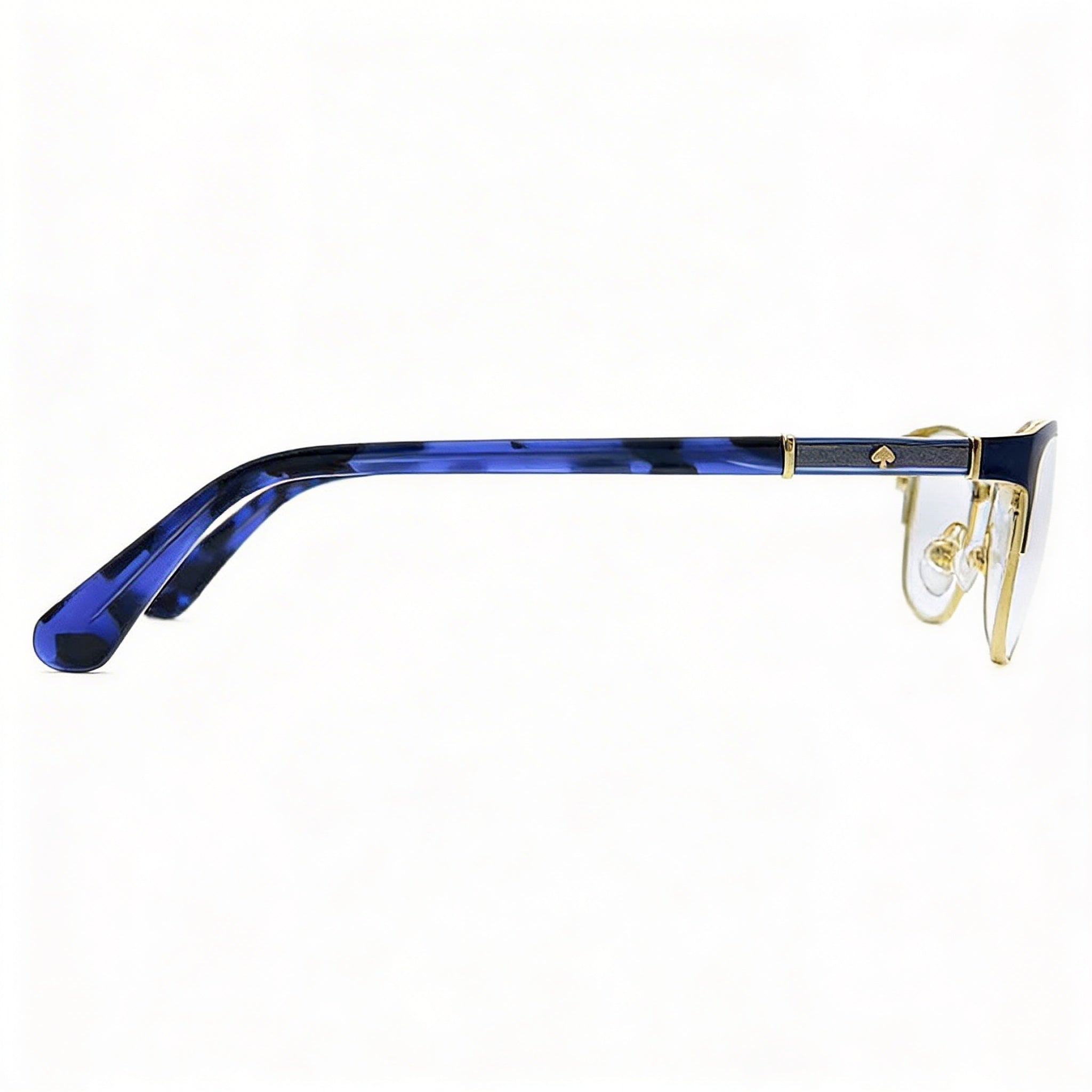 kate spade new york Laurianne Unisex Metal Frame Optical Eyeglasses, Matte Blue Havana, Clear Lens, 50mm, Photo 3