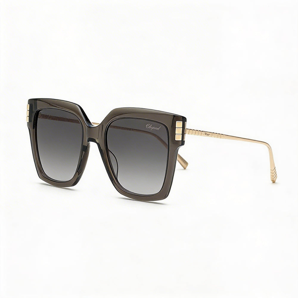 Gafas de sol Chopard Sch353m para mujer con montura de titanio Grigio Transparente y lentes ahumadas degradadas (54-19-135 mm)