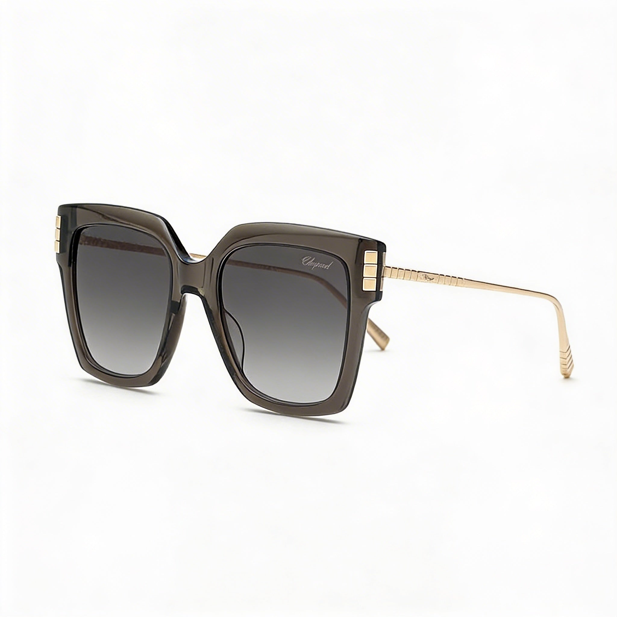 Chopard Sch353m Women's Titanium Frame Grigio Trasparente Sunglasses with Smoke Gradient Lenses 54-19-135mm, Photo 3