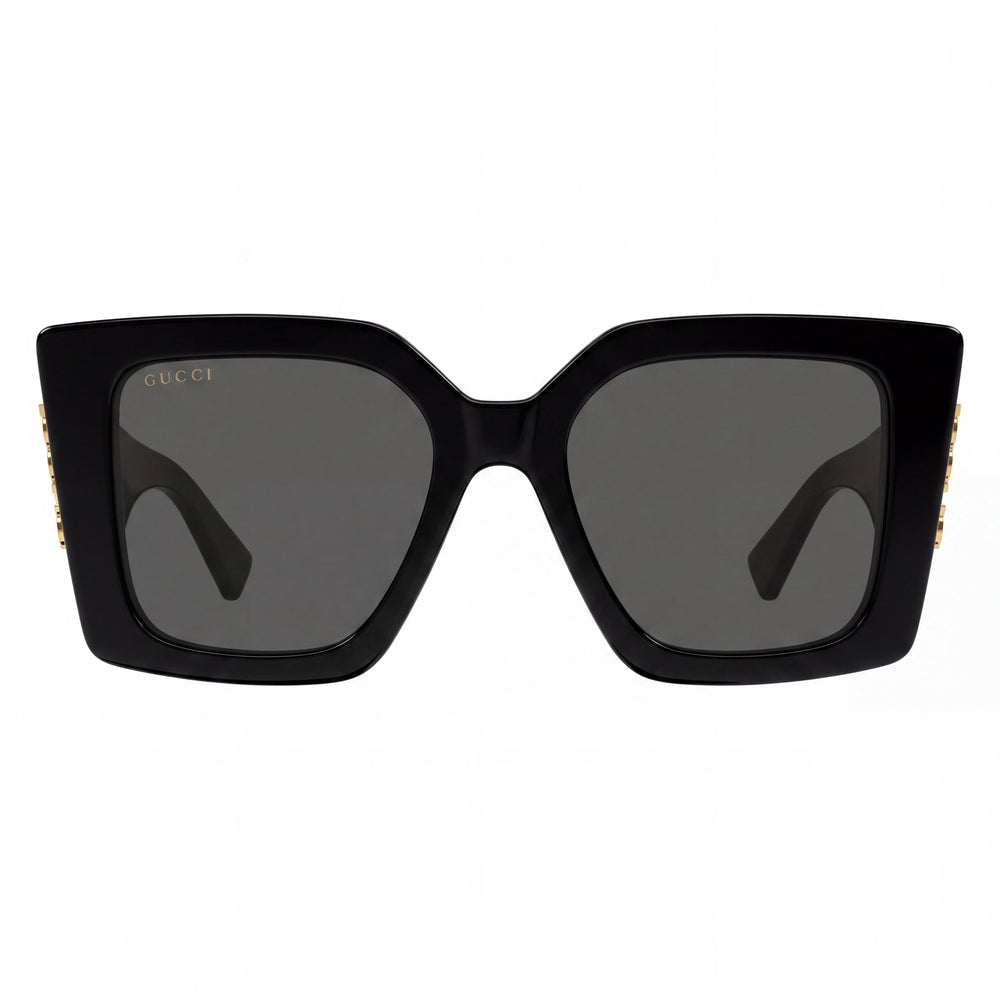 Gucci Classic Women's Oversized Square Black/Grey Acetate UV Protection Sunglasses 51-19-130
