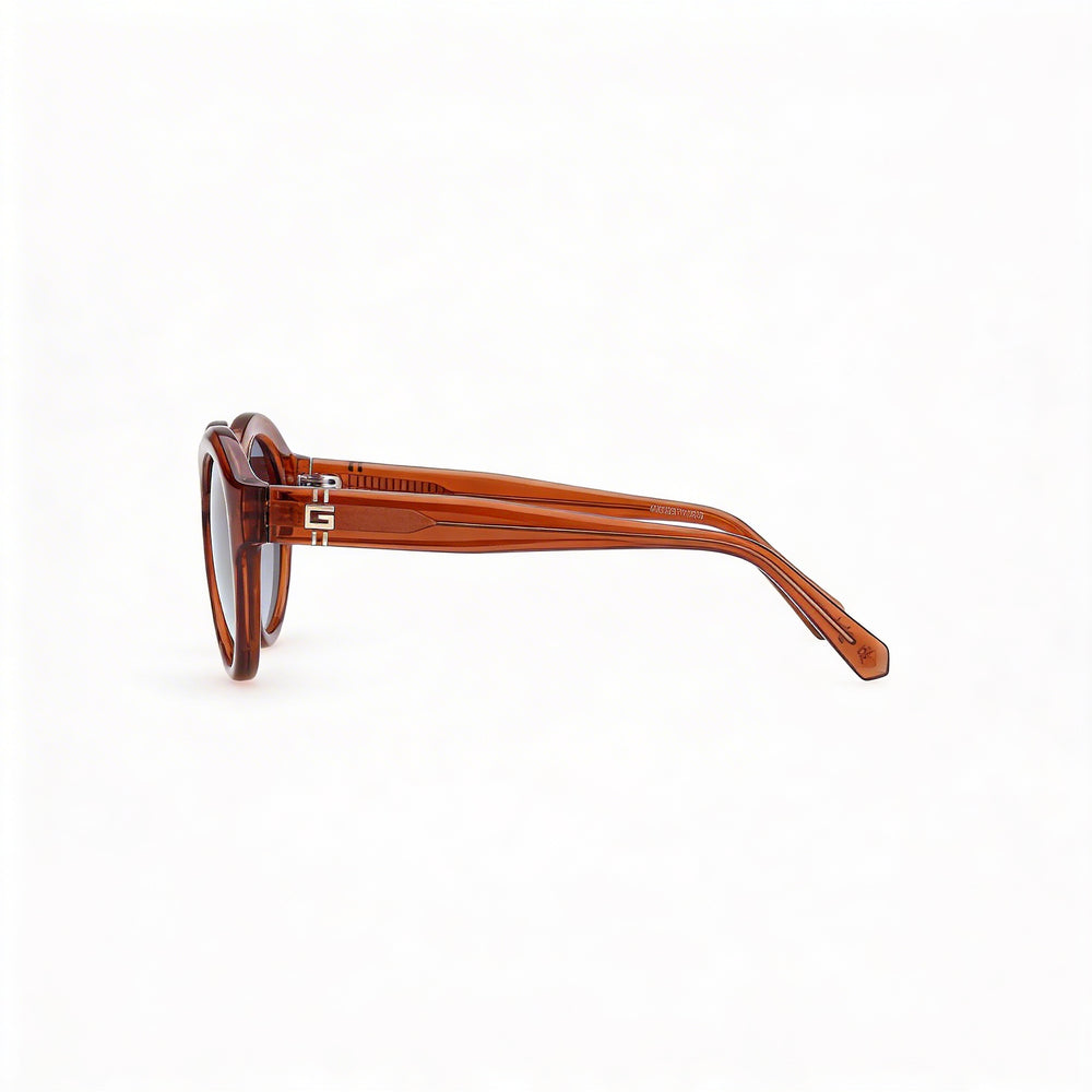 GUESS Casual Unisex Shiny Dark Brown Plastic Frame Gradient Blue UV Protection Non-Polarized Sunglasses 49mm