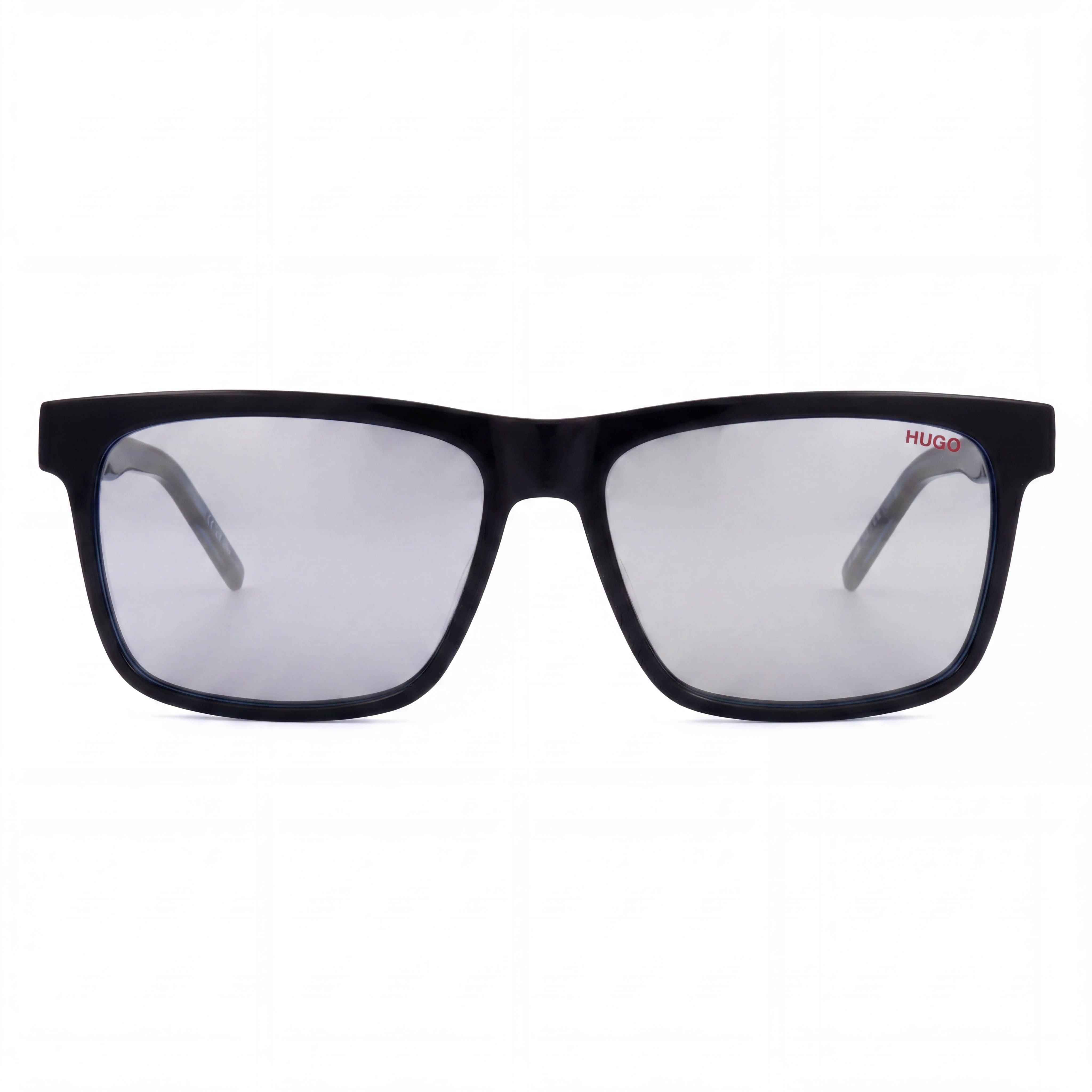 HUGO Casual Men's Acetate Black Frame Sunglasses with Black Polycarbonate Lenses, UV Protection, 56mm Lens Width, Photo 2