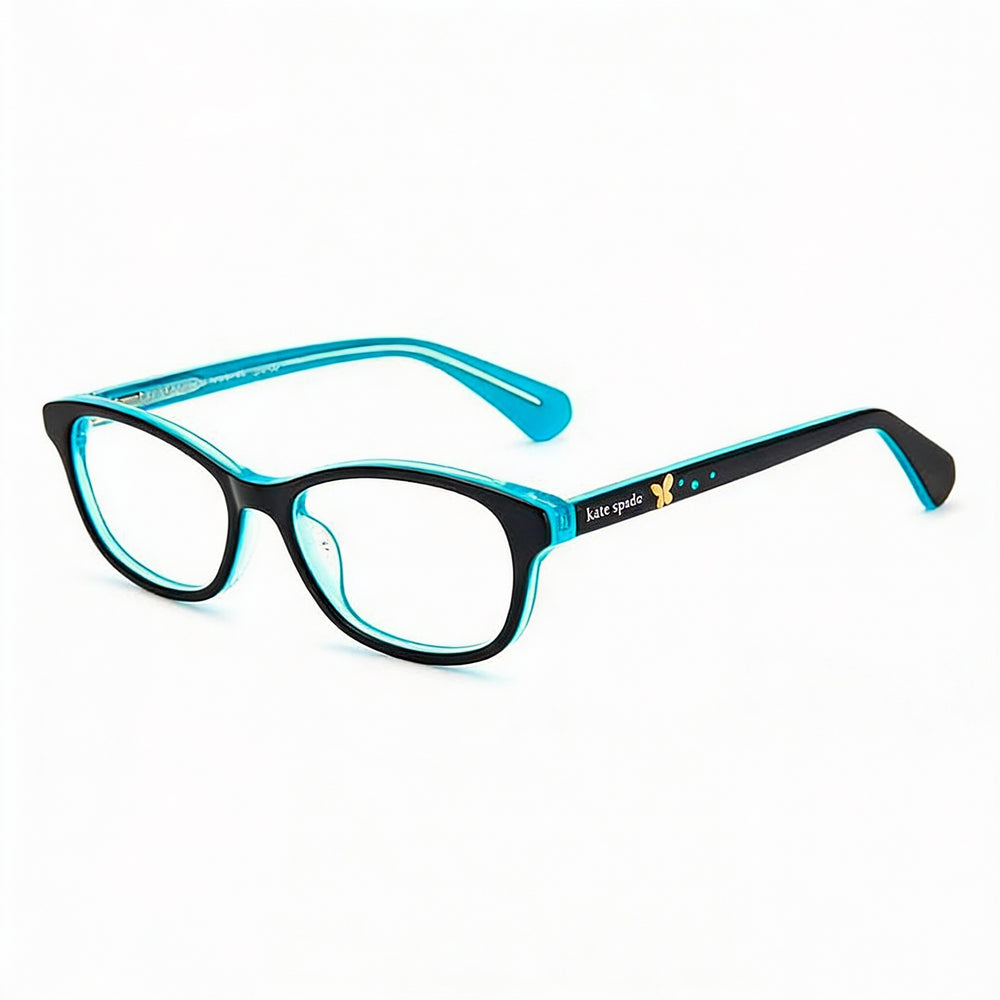 Gafas ópticas modernas de acetato negro para mujer de Kate Spade New York con lentes de policarbonato de 48 mm