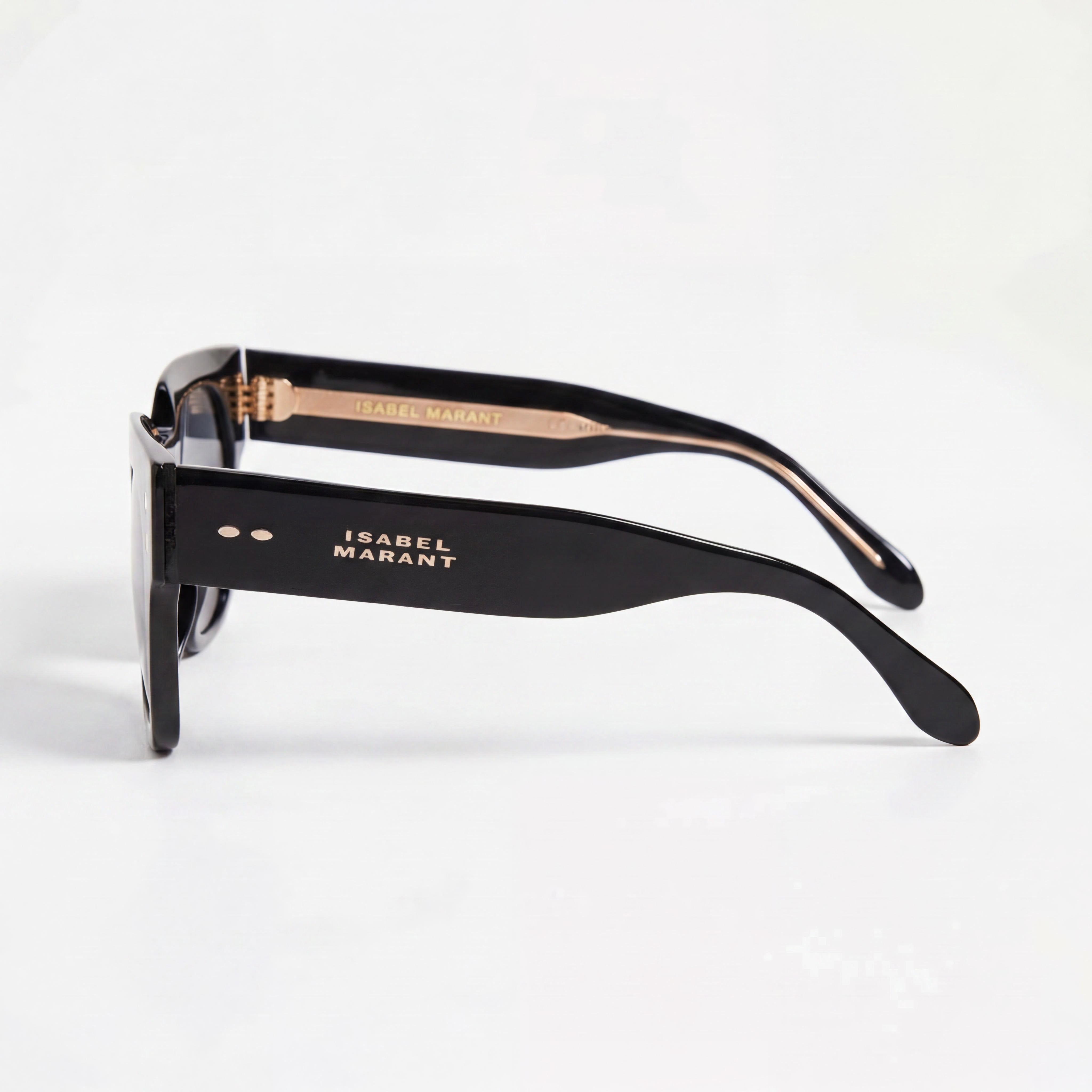 Isabel Marant Gafas de Sol Cuadradas para Mujer de Acetato Negro/Gris con Lente Negra Protección UV 53mm, Photo 2