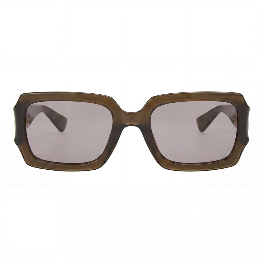 MOSCHINO Classic Square Women's Sunglasses with Red Plastic Frame, Amber Polycarbonate Lenses, UV Protection, 50mm