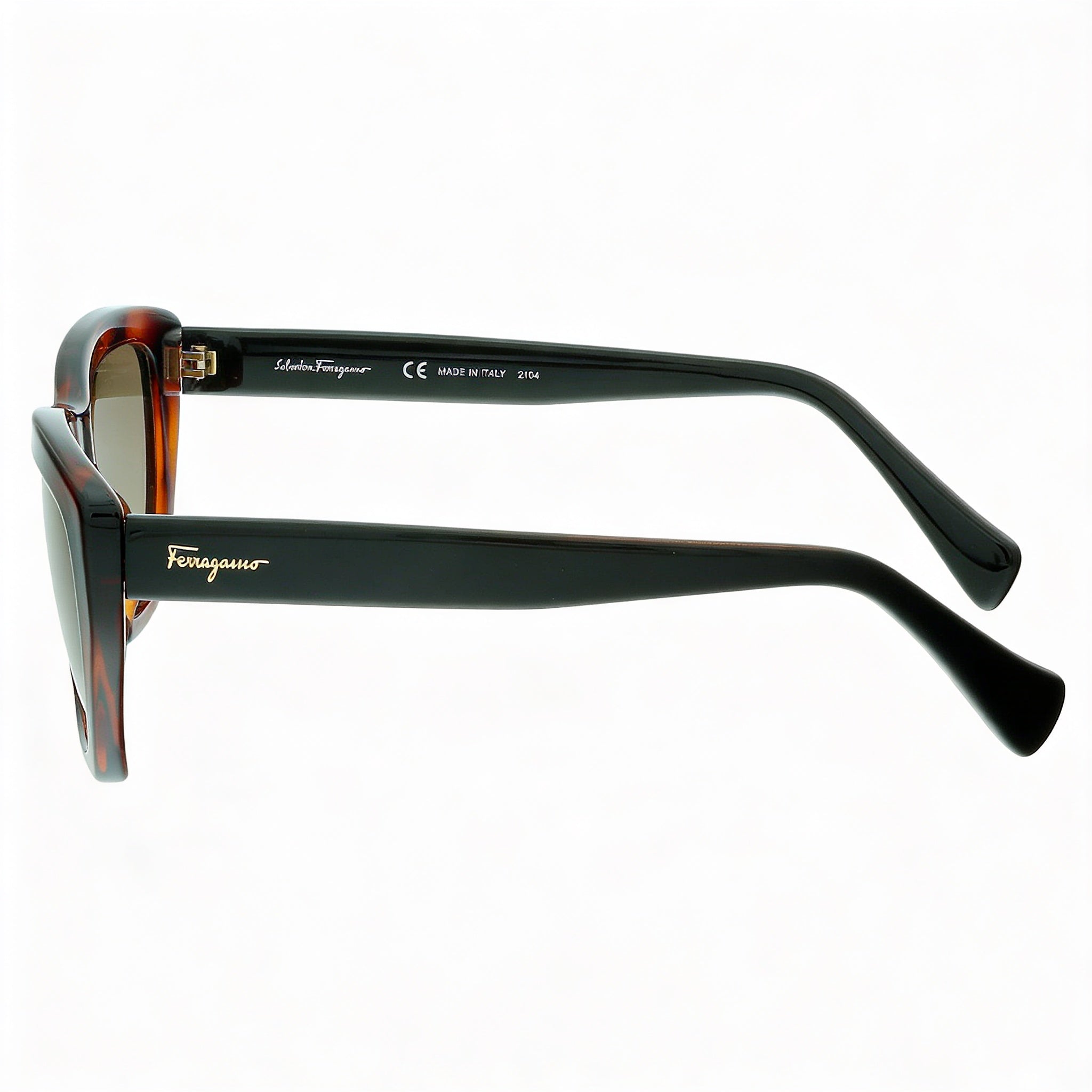 Ferragamo SF958S 214 Women's Tortoise Injected Full-Rim Brown Lens Cat Eye Sunglasses 55mm, Photo 3