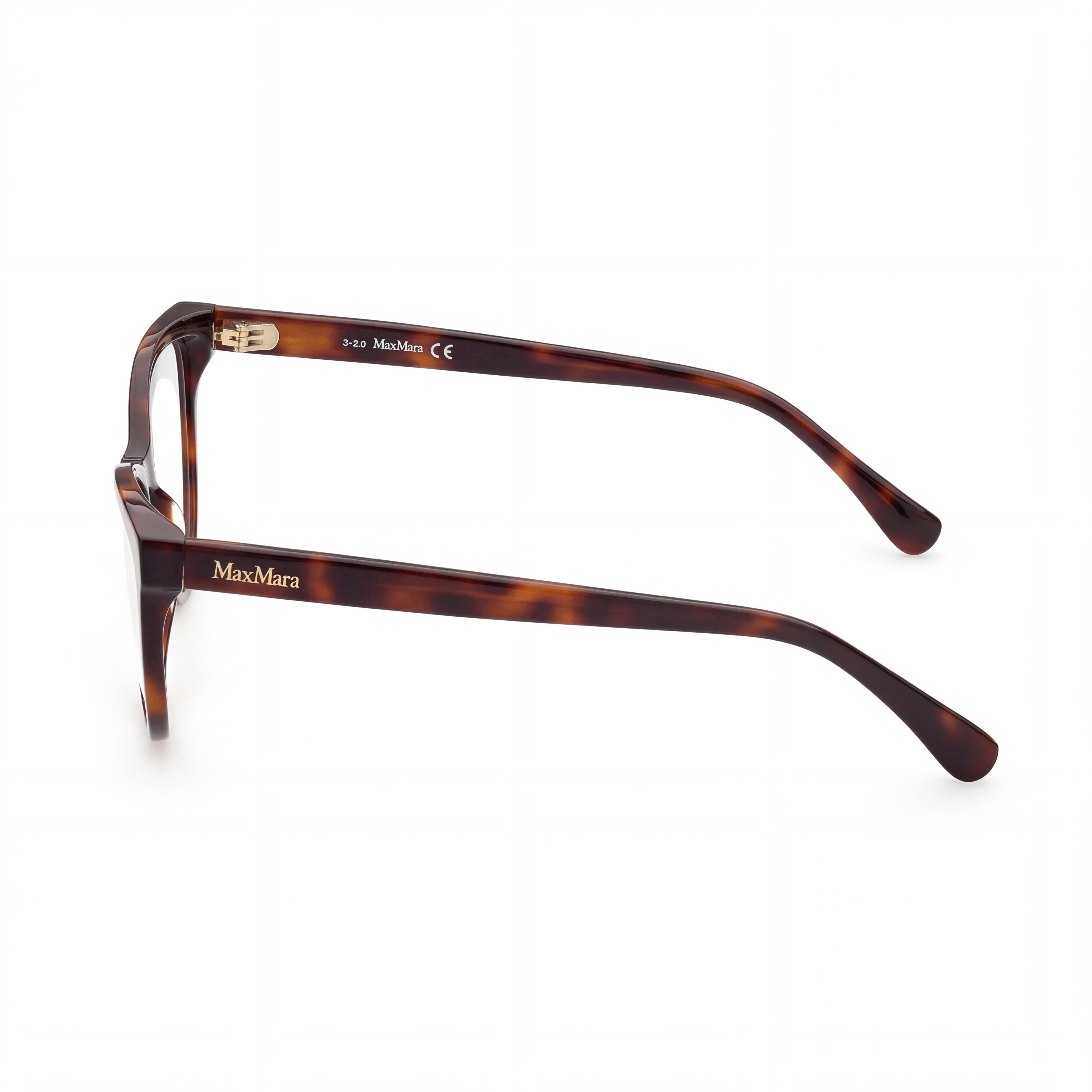 MaxMara Gafas de Mujer Modernas Ojo de Gato de Plástico Color Tortuga Oscuro Pantografiado Sin Graduación 55mm, Photo 2