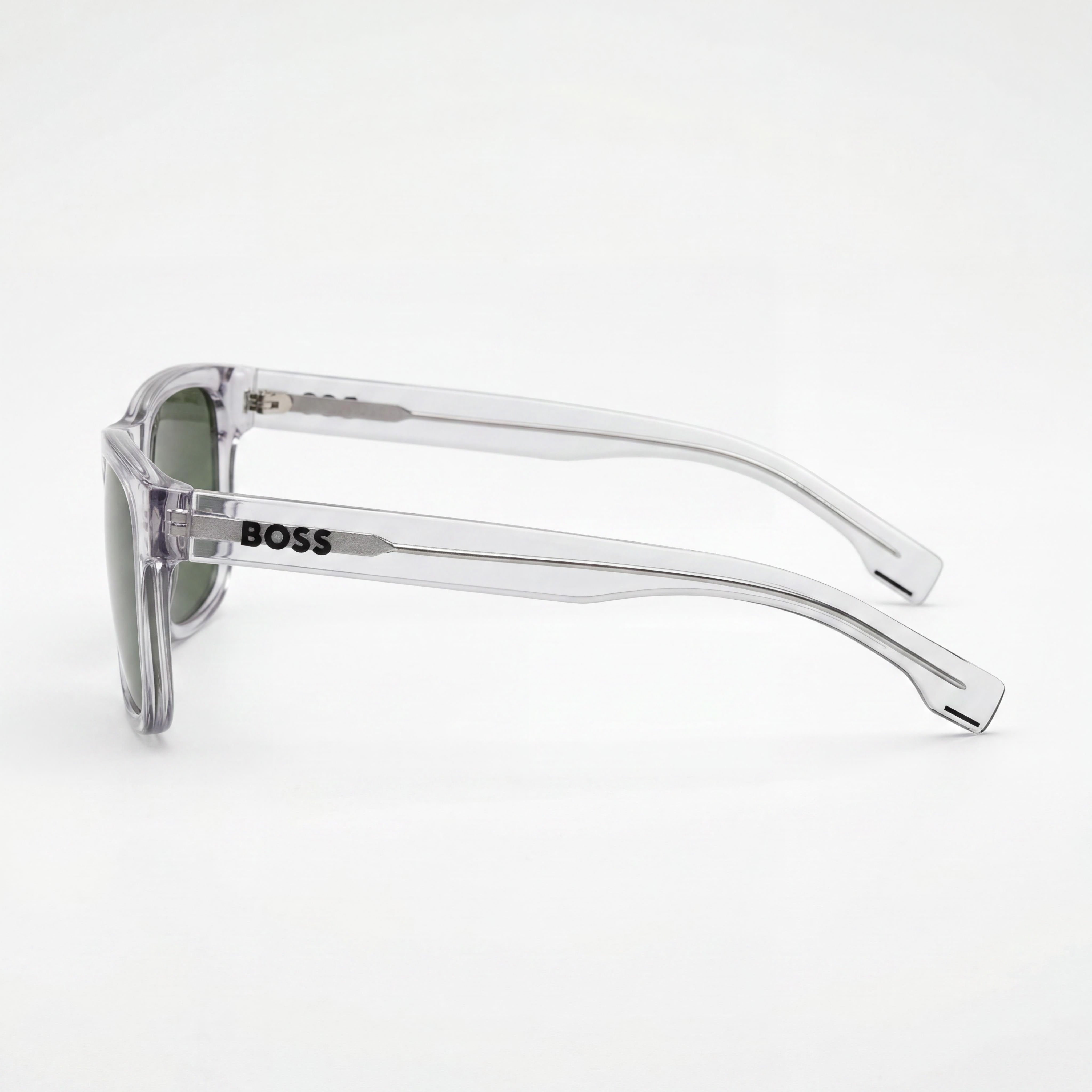 Montura de acetato de celulosa con cristales de Hugo Boss para hombre con lentes verdes y protección UV de 55 mm de ancho, Photo 2