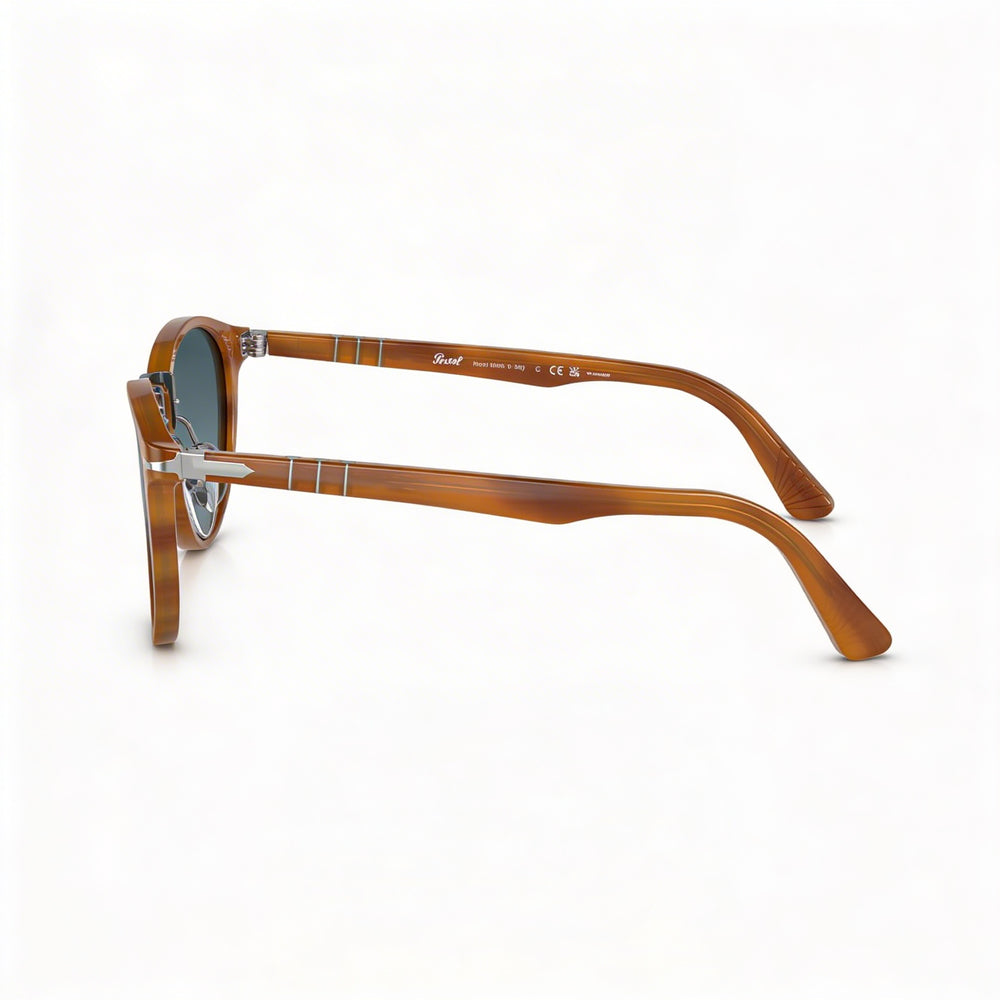 Persol Po3108s Unisex Striped Brown Acetate Polarized Blue Gradient 100% UV Protection Sunglasses 49mm