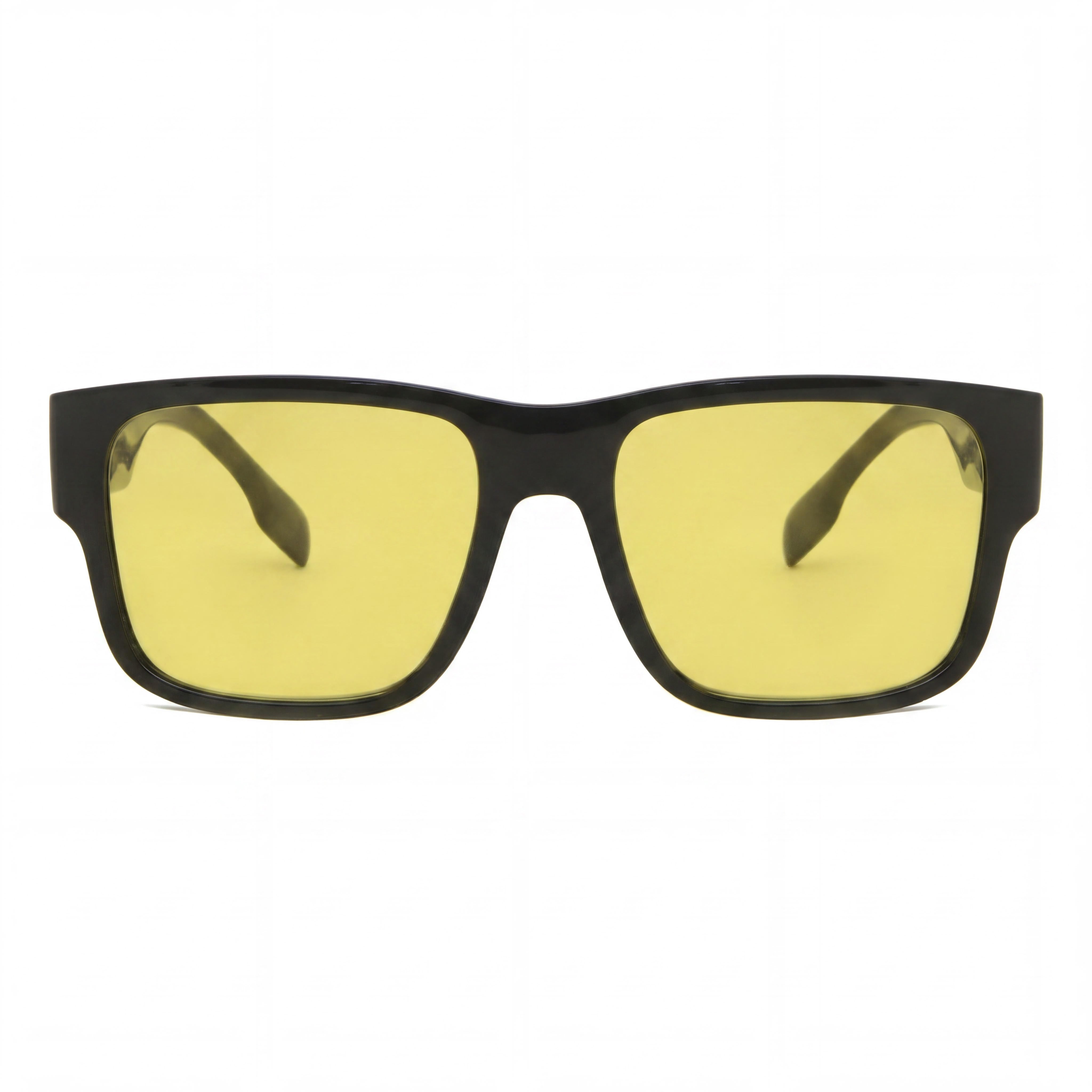 BURBERRY Knight Geometric Men's Black Propionate Frame Yellow UV Protection Lenses 57mm Sunglasses, Photo 2