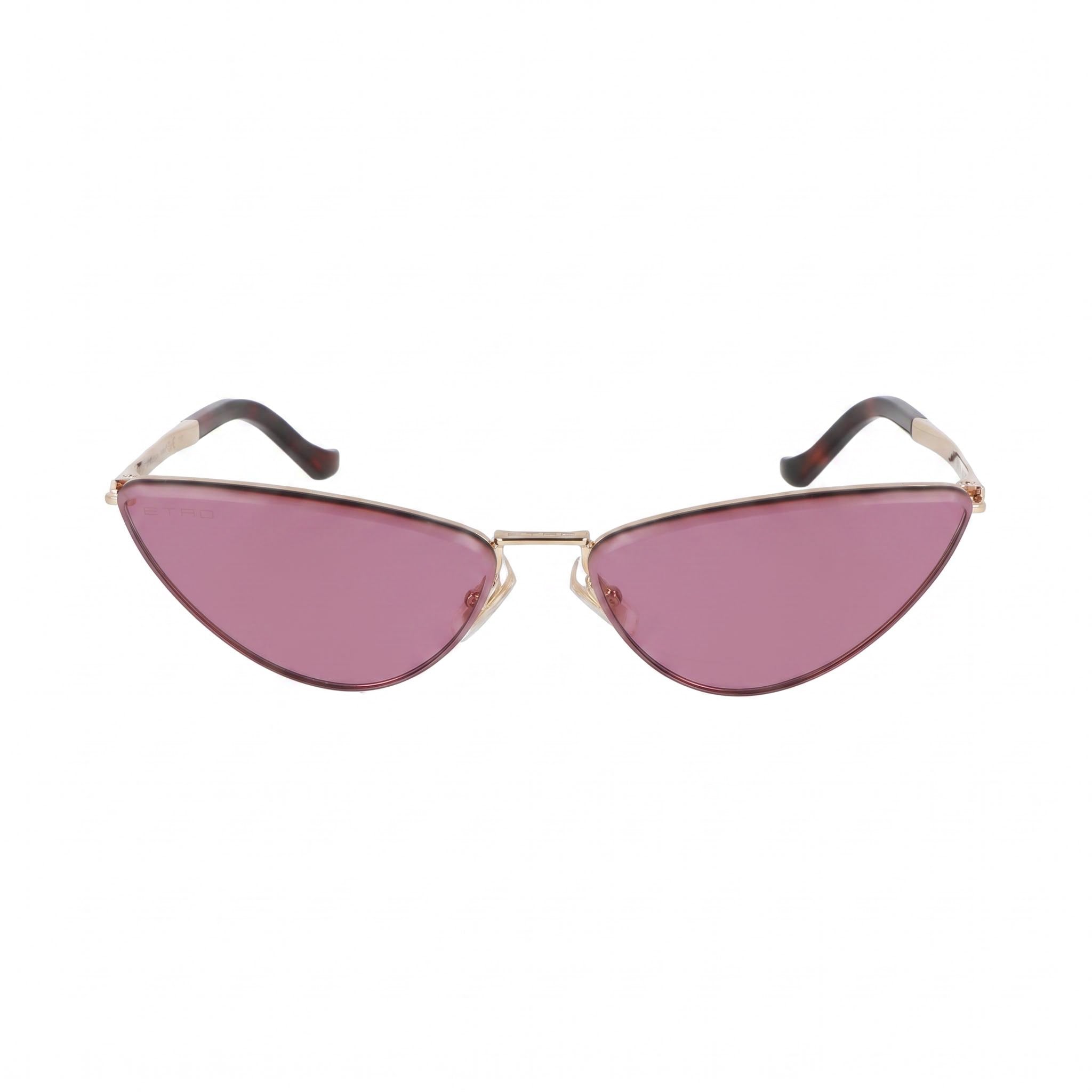 Gafas de sol casual Etro para mujer con montura de acero inoxidable en oro rosa y lentes rojas (64-15-145), Photo 2