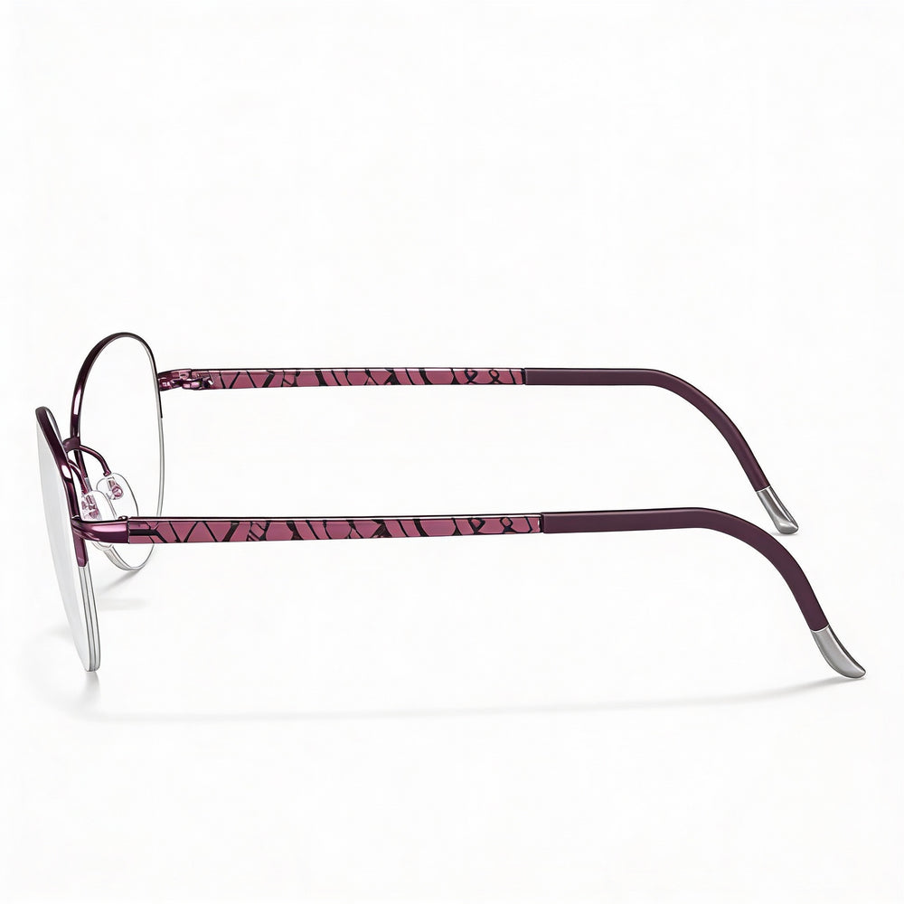 Silhouette Illusion Nylor 4560 Men's Titan Frame Polarized Eyewear, Silky Plum with Clear Lenses, 53mm