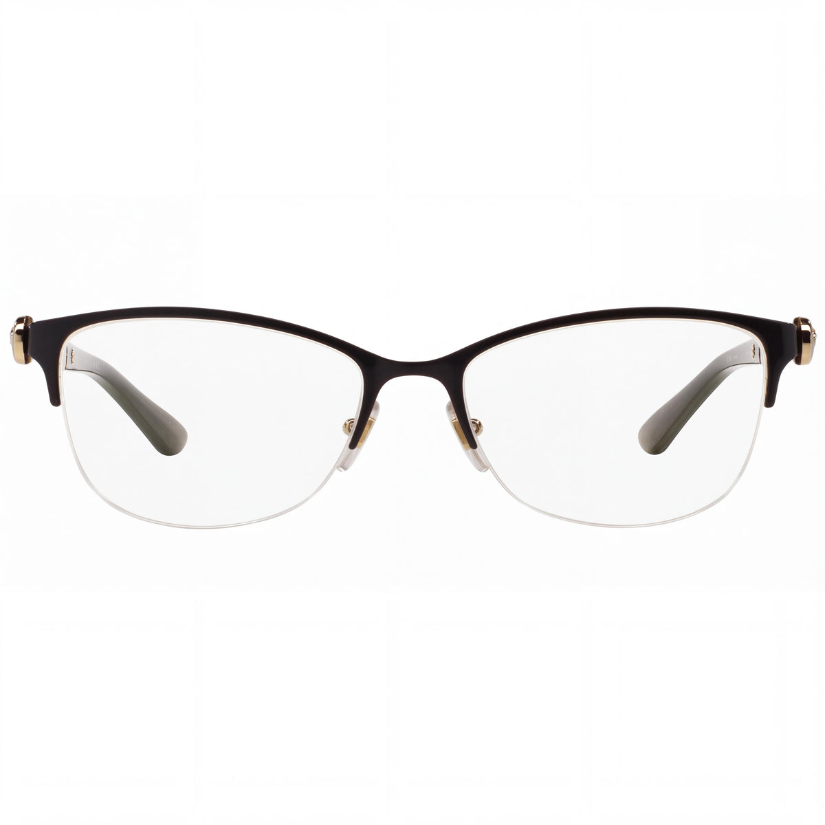 Versace 1228 Women's Metal Frame Optical Eyeglasses with Polycarbonate Lenses Black Pale Gold 53-17-140, Photo 2