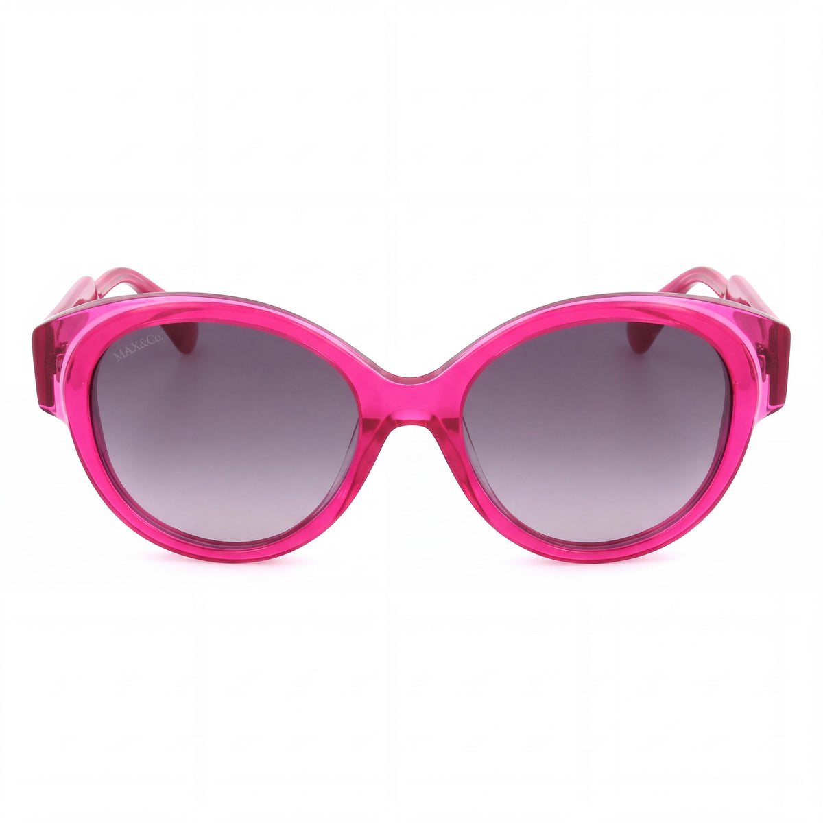 Max & Co. Casual Women's Shiny Pink Acetate Frame Grey Non-Polarized Lens Sunglasses 55-19-140, Photo 2