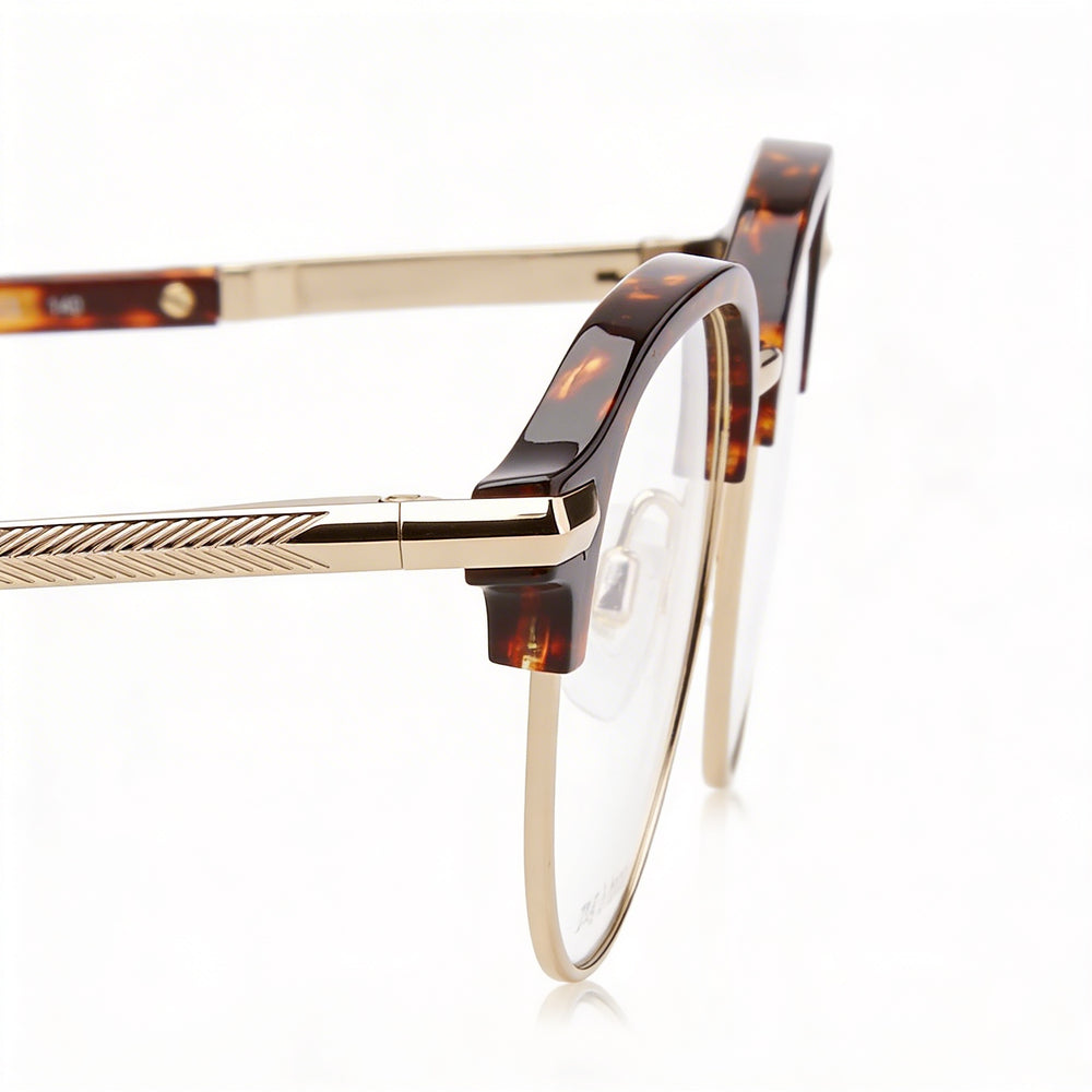 Gafas de sol modernas Rag & Bone para hombre con montura de acero de aleación y lentes color Habana no polarizadas, 48 ​​mm