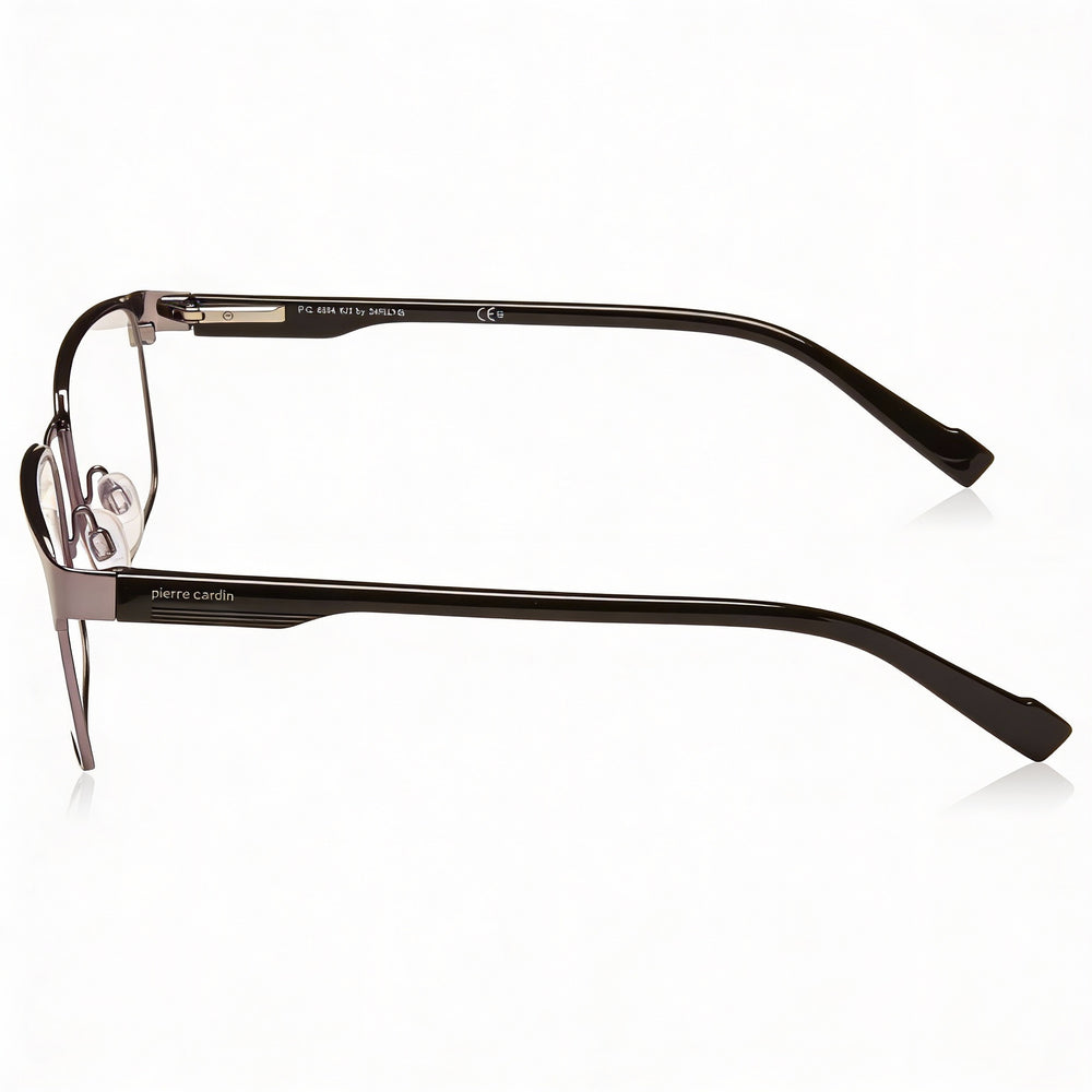 Gafas Pierre Cardin unisex con montura de acero de aleación, acabado en rutenio oscuro y lentes de policarbonato de 56 mm