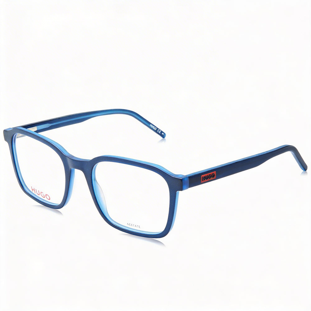 Gafas de Sol Modernas para Hombre Hugo Boss, Montura de Acetato Azul con Lentes de Policarbonato Azules, Tamaño 53-20-145mm