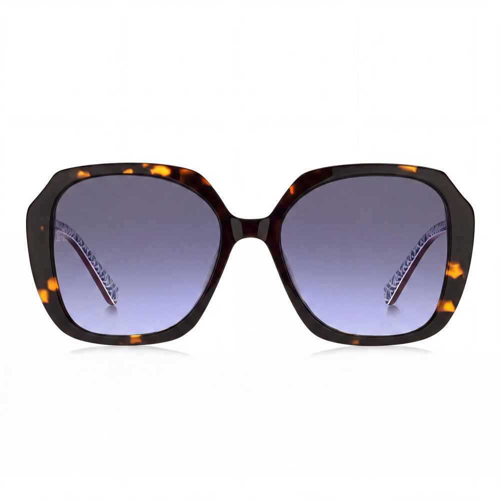 Tommy Hilfiger Modern Women's Multicoloured Acetate Non-Polarized Sunglasses with Grey Blue Lenses 54mm