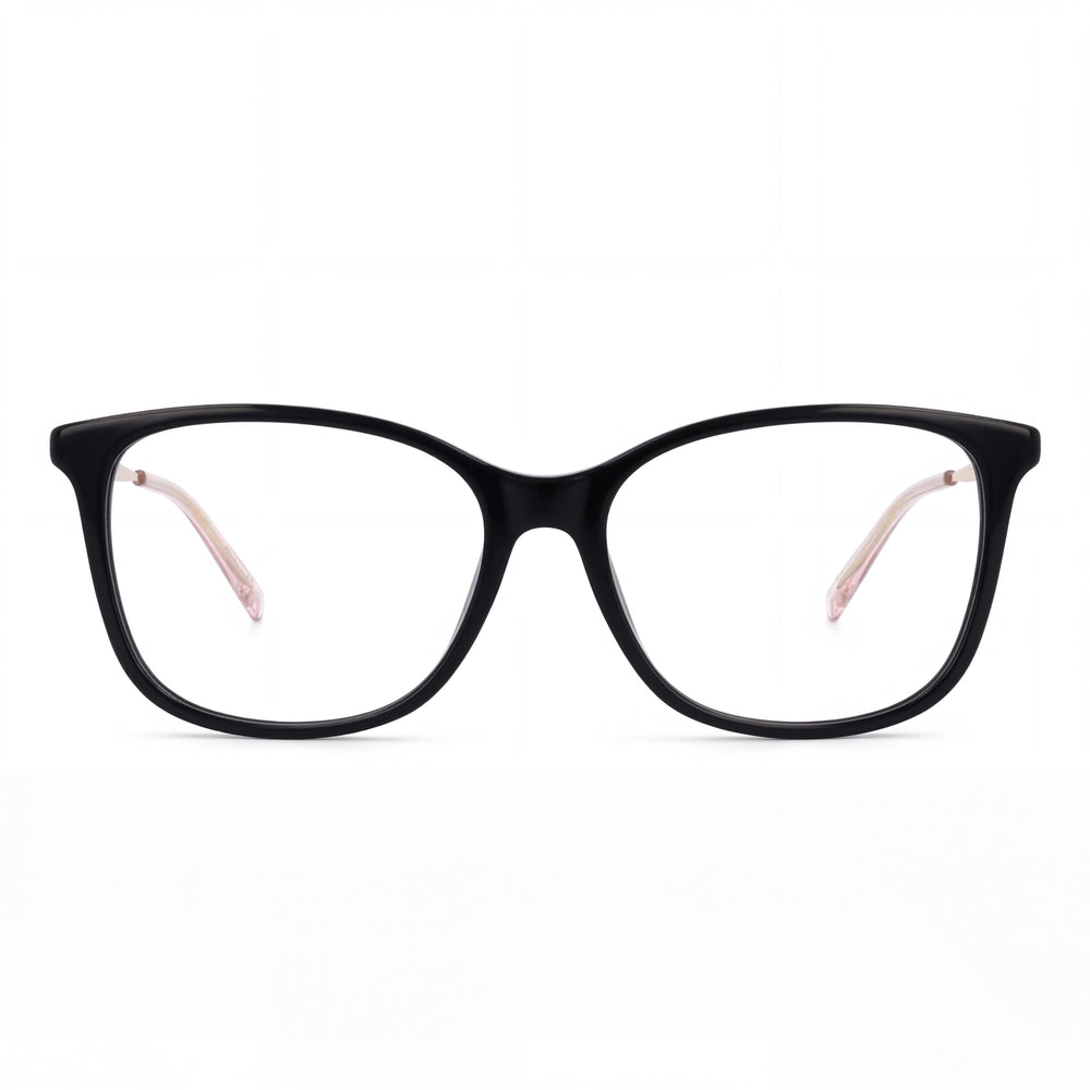 M Missoni Women's Eyewear Black Acetate Rectangular Optical Frames Size 54mm Lens, 16mm Bridge, 145mm Temple
