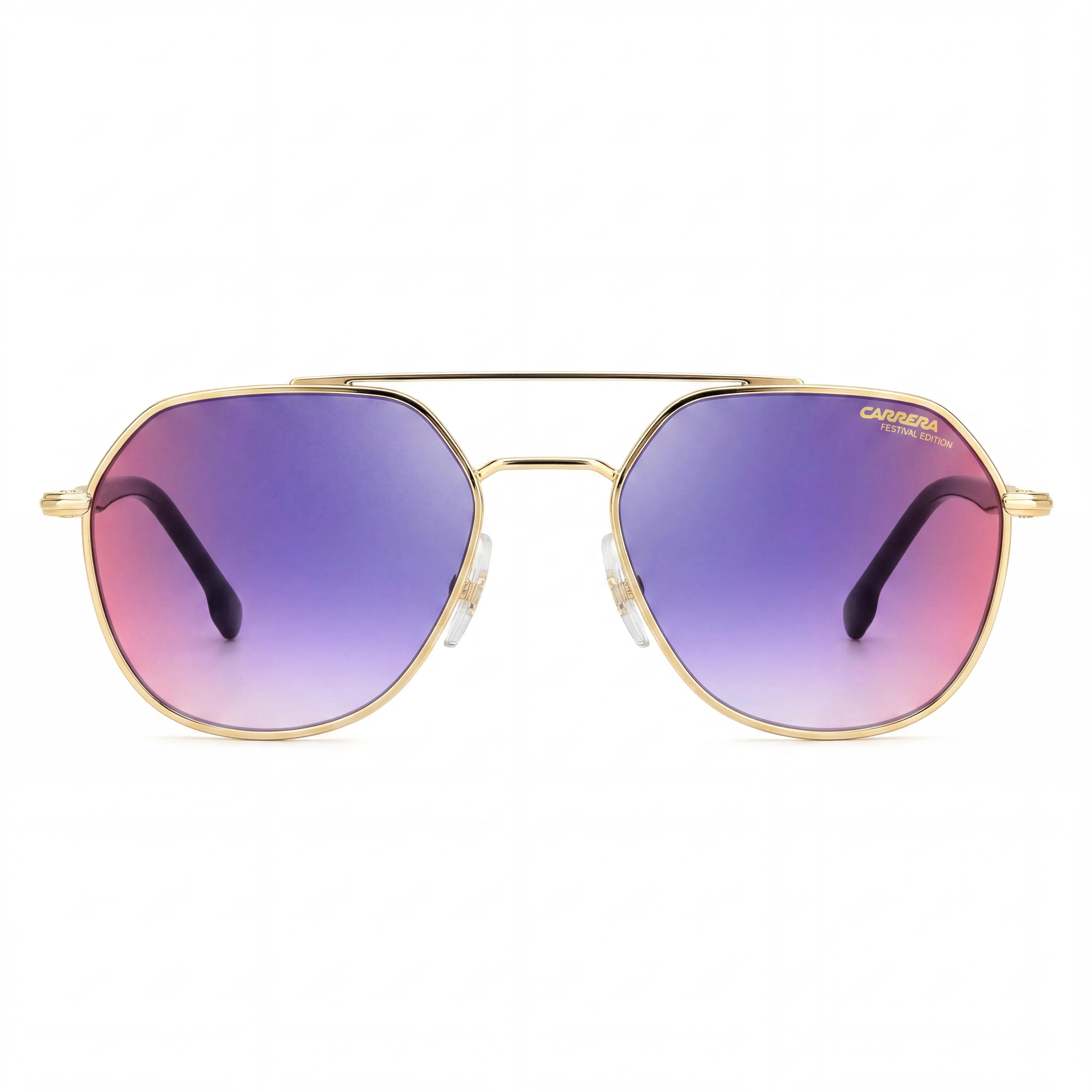 Carrera 303/S Unisex Black Gold Metal Frame Blue Shaded Red Polycarbonate Non-Polarized 53mm Sunglasses, Photo 2