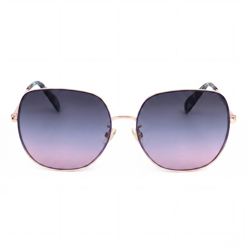 Gafas de sol Kate Spade New York Seasonal para mujer, con montura metálica, diseño azul y protección UV, lentes de doble tono azul melocotón de 59 mm