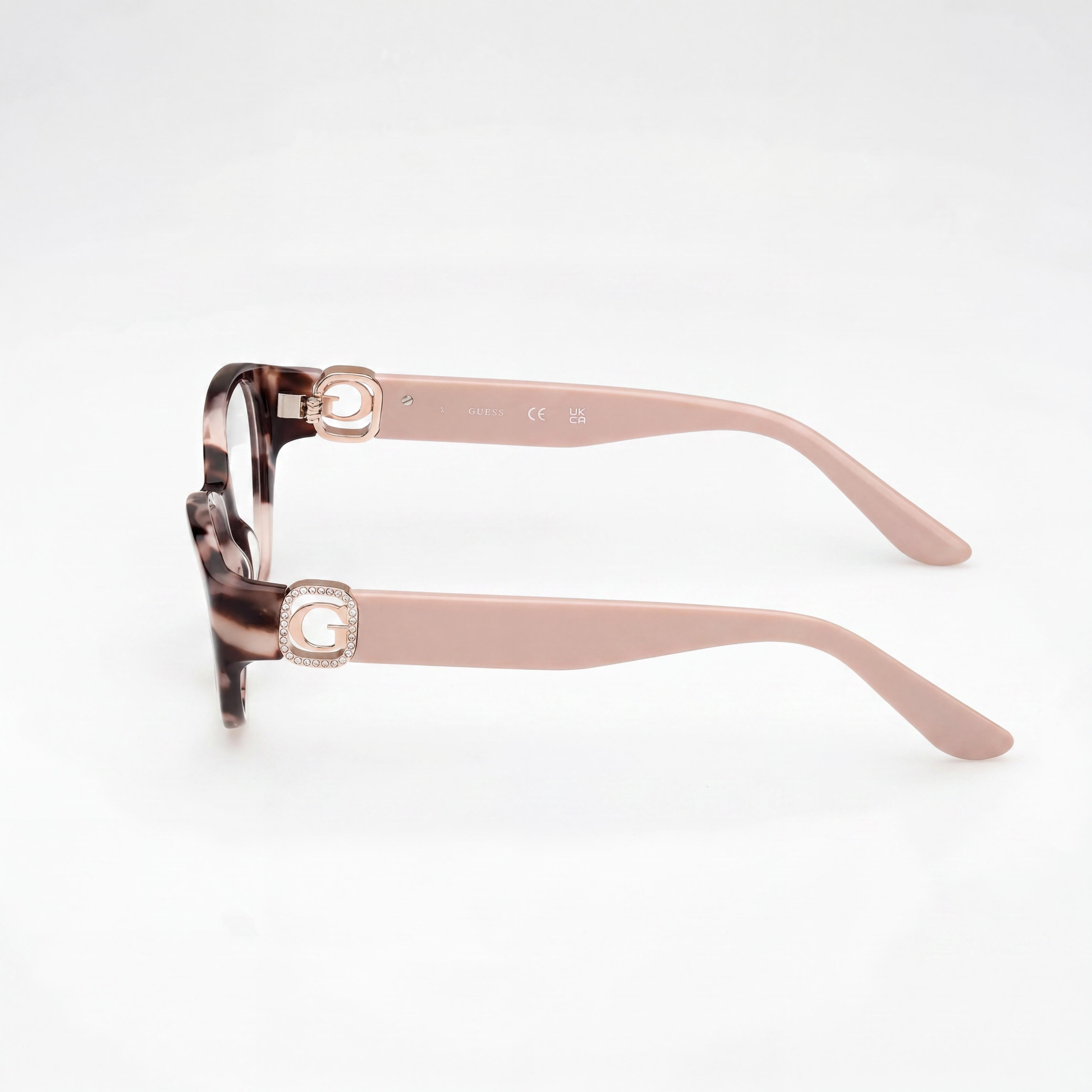 GUESS Gu50119 Model Women's Havana Light Pink Plastic Frame Eyewear, 51mm Lens Width, Photo 3